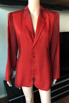 Jean Paul Gaultier S/S 1996 Vintage Cyberbaba Optical Illusion Jacket Blazer Top
