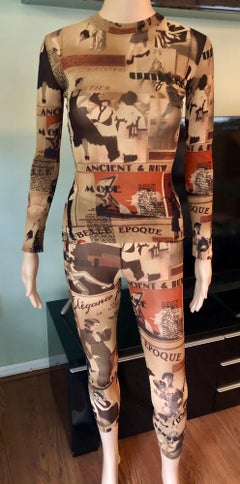 Jean Paul Gaultier S/S 1996 Vintage Mesh Cardigan, Top & Leggings 3 Piece Set