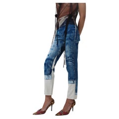 Jean Paul Gaultier F/S 1997 Laufsteg Trompe L'oeil Denim-Jeans aus Denim 