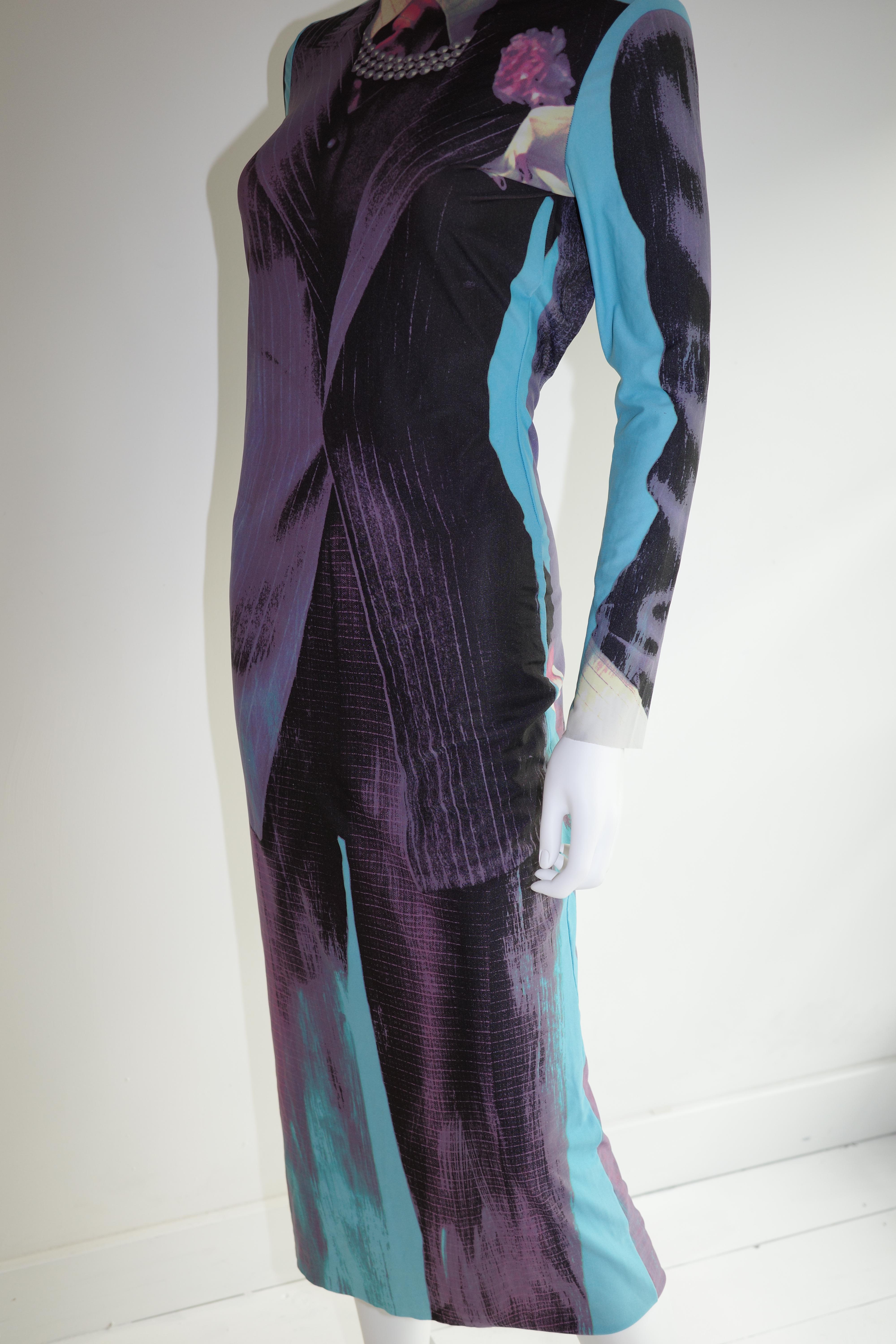 Jean Paul Gaultier A/W 1996 Vestido con estampado de esmoquin en venta 5