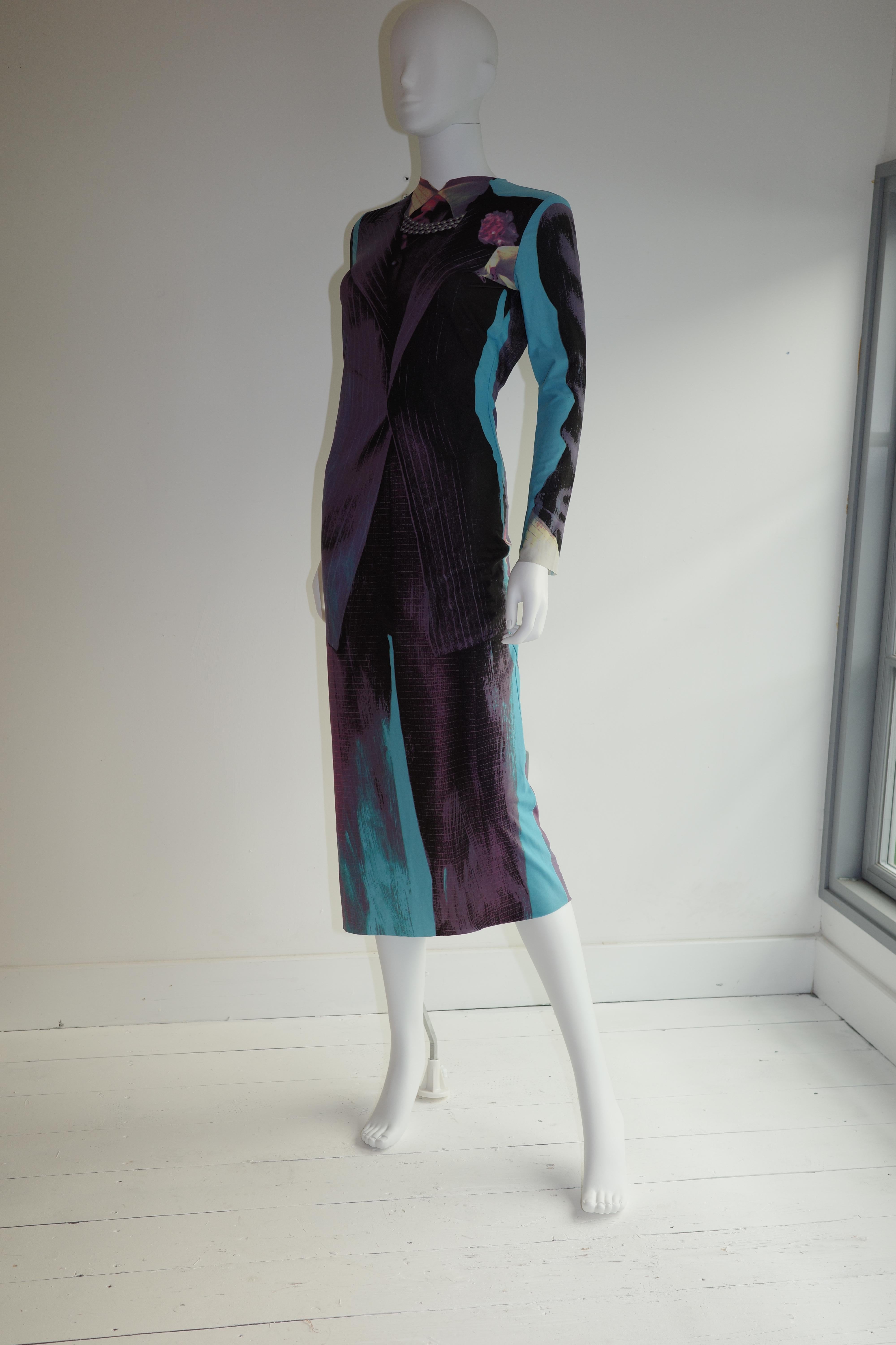 Jean Paul Gaultier A/W 1996 Tuxedo Print Dress  For Sale 1