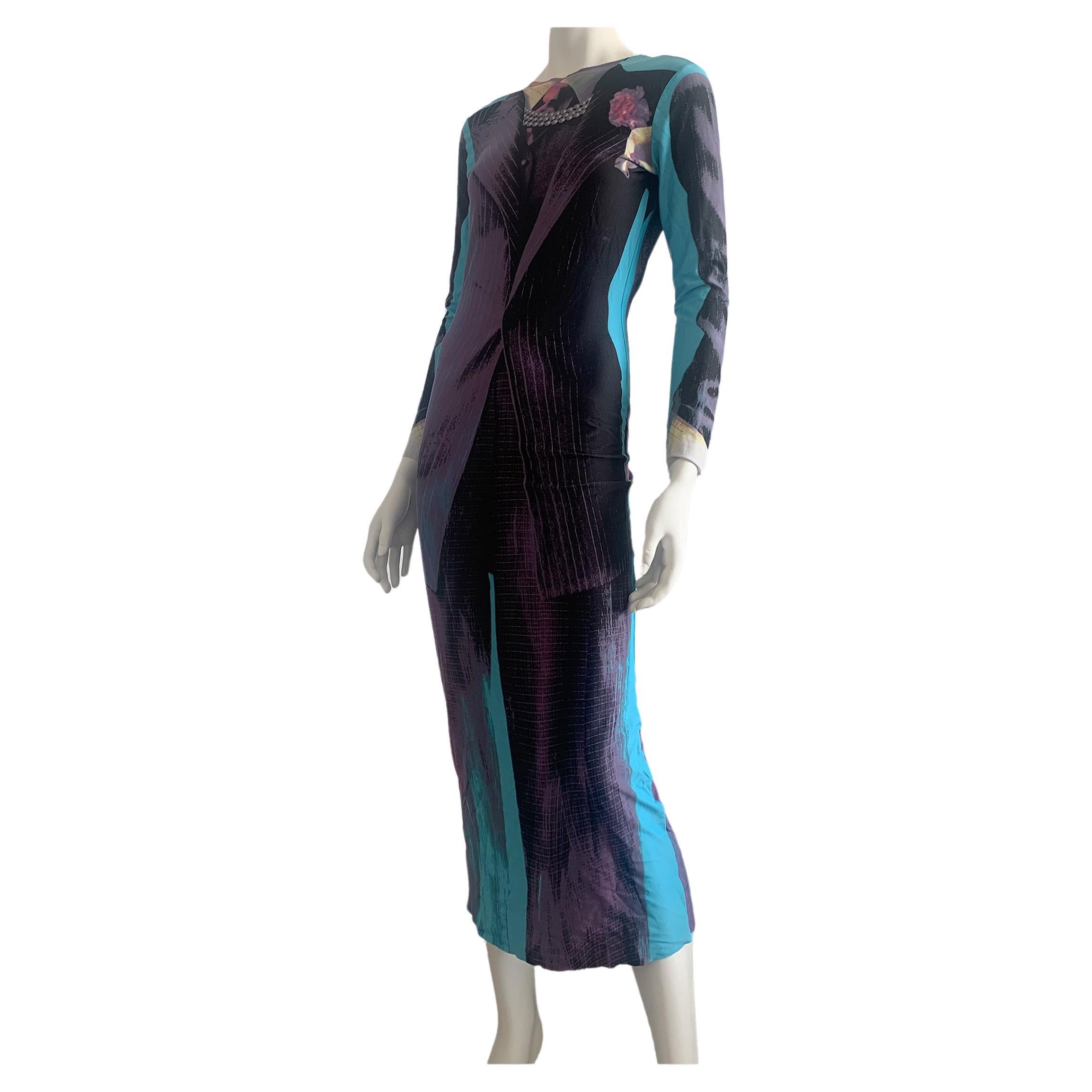 Jean Paul Gaultier S/S 1997 Tuxedo Print Dress 
