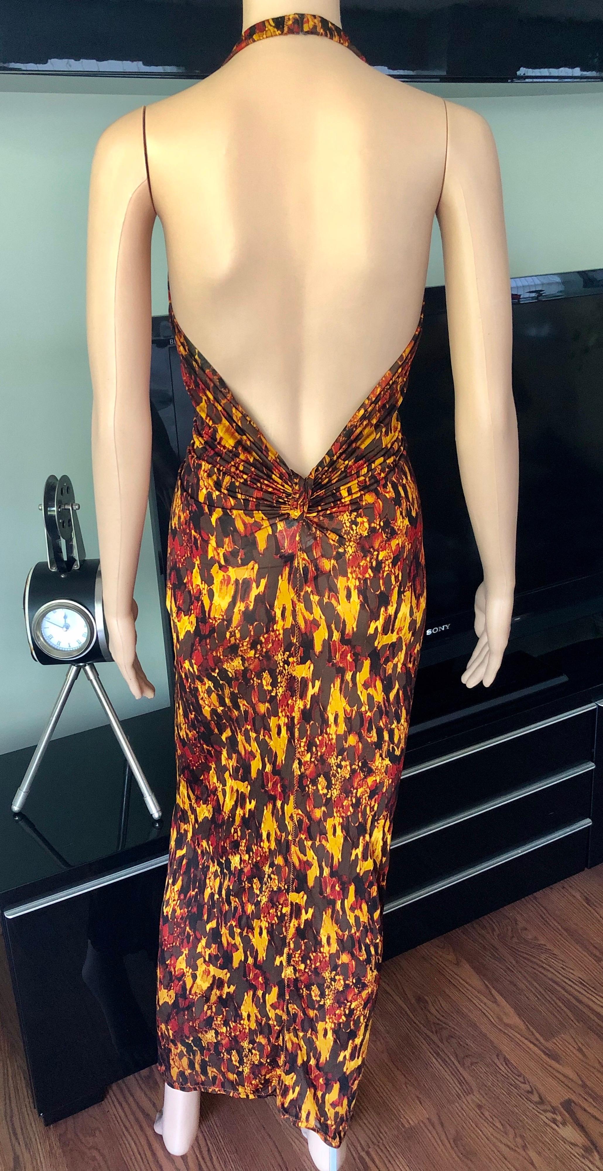 Beige Jean Paul Gaultier S/S 1997 Vintage Embellished Open Back Maxi Evening Dress For Sale