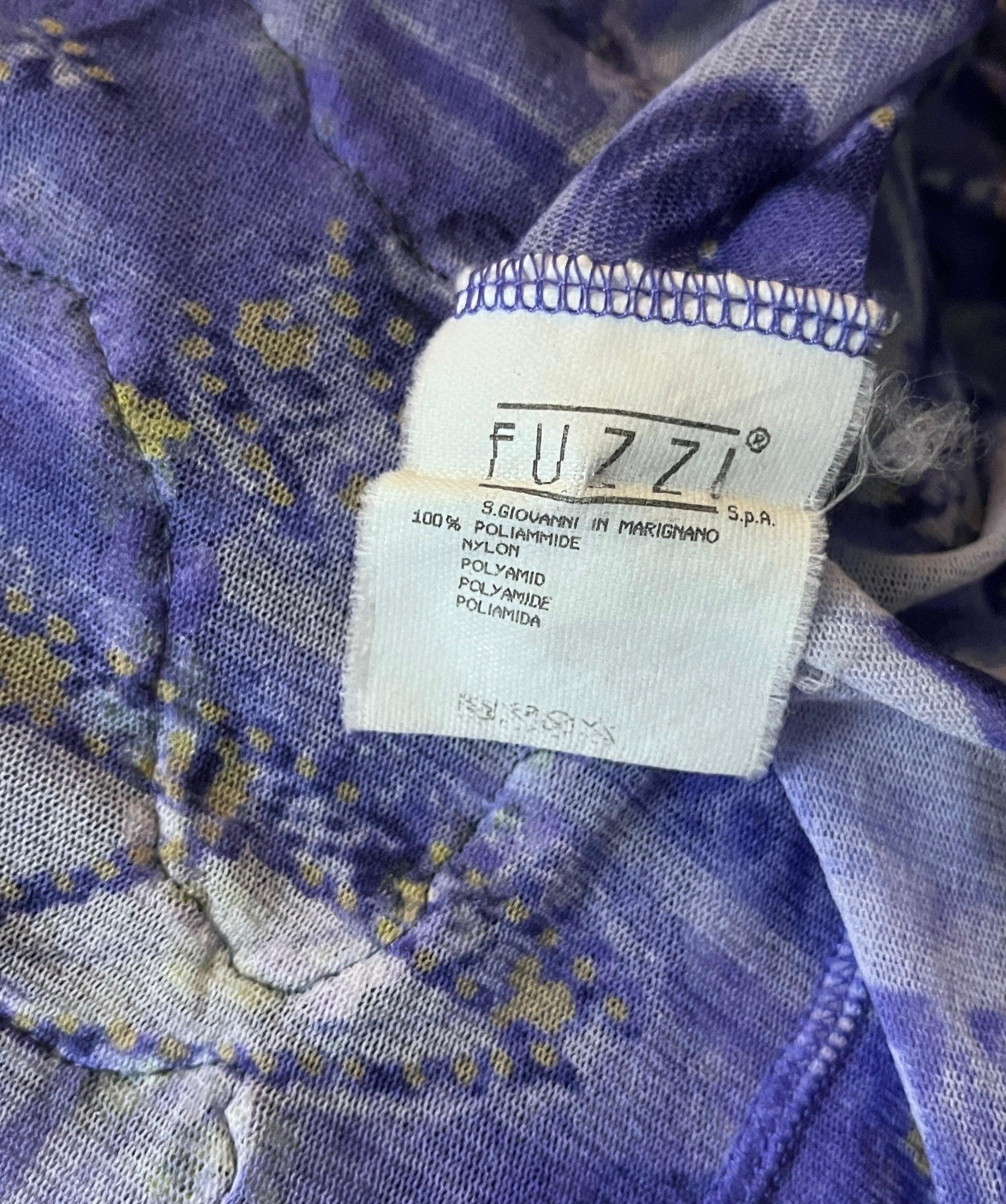JEAN PAUL GAULTIER S/s 1998 Blaues bedrucktes Kleid mit Frontschlitz im Angebot 8