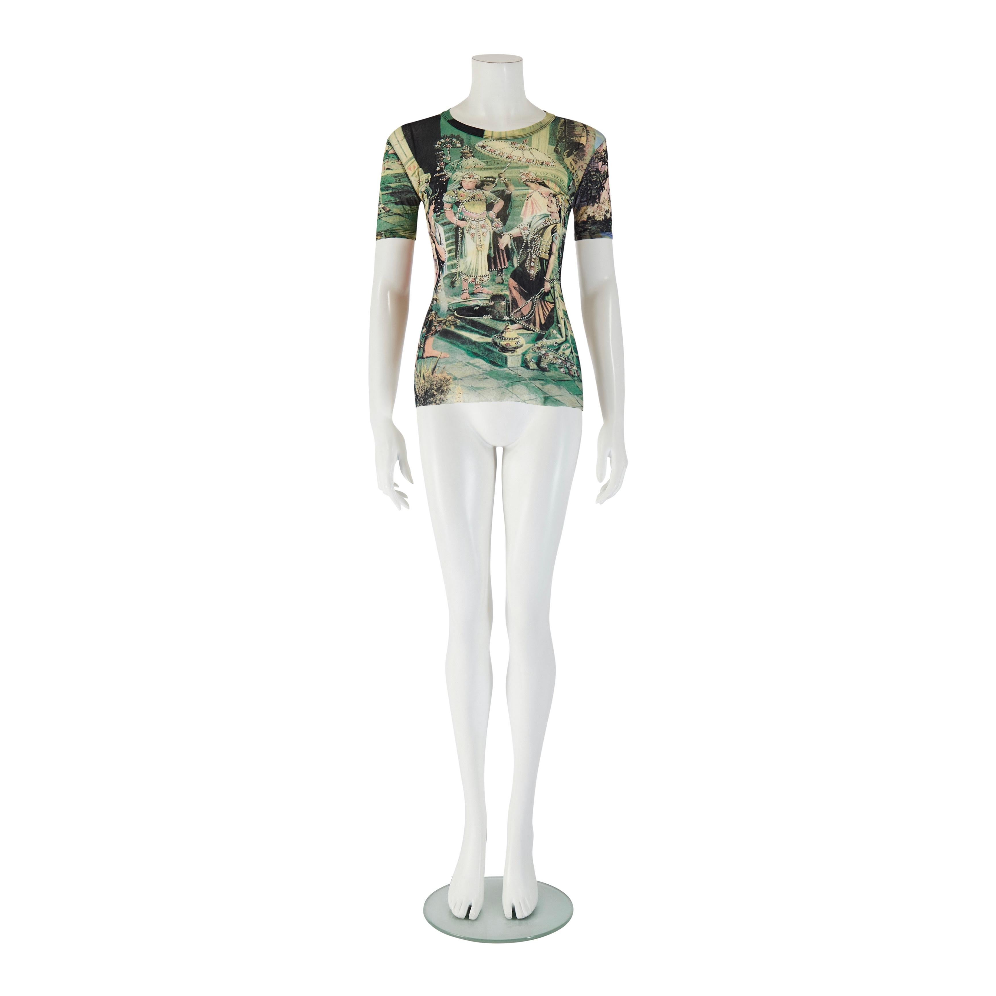 Women's Jean Paul Gaultier S/S 1998 Frida Kahlo Sheer Mesh Top For Sale
