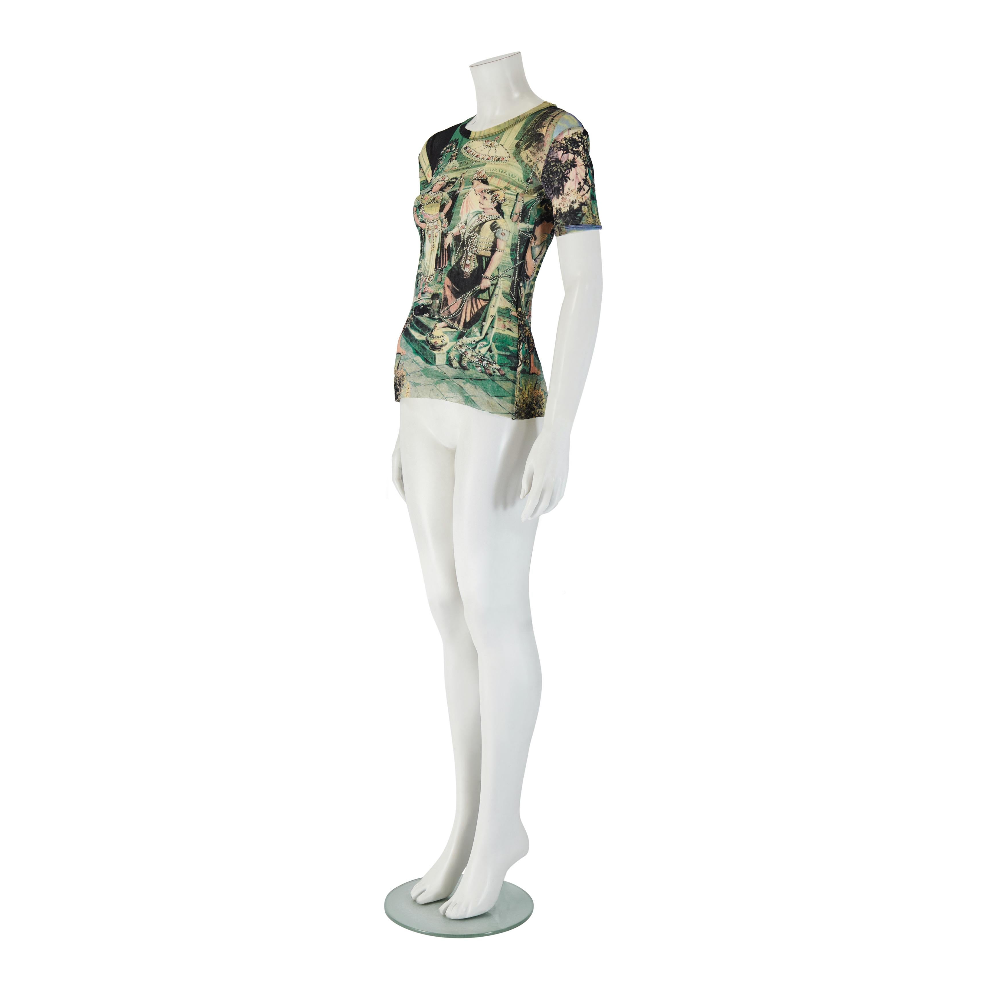 Jean Paul Gaultier S/S 1998 Frida Kahlo Sheer Mesh Top For Sale 1