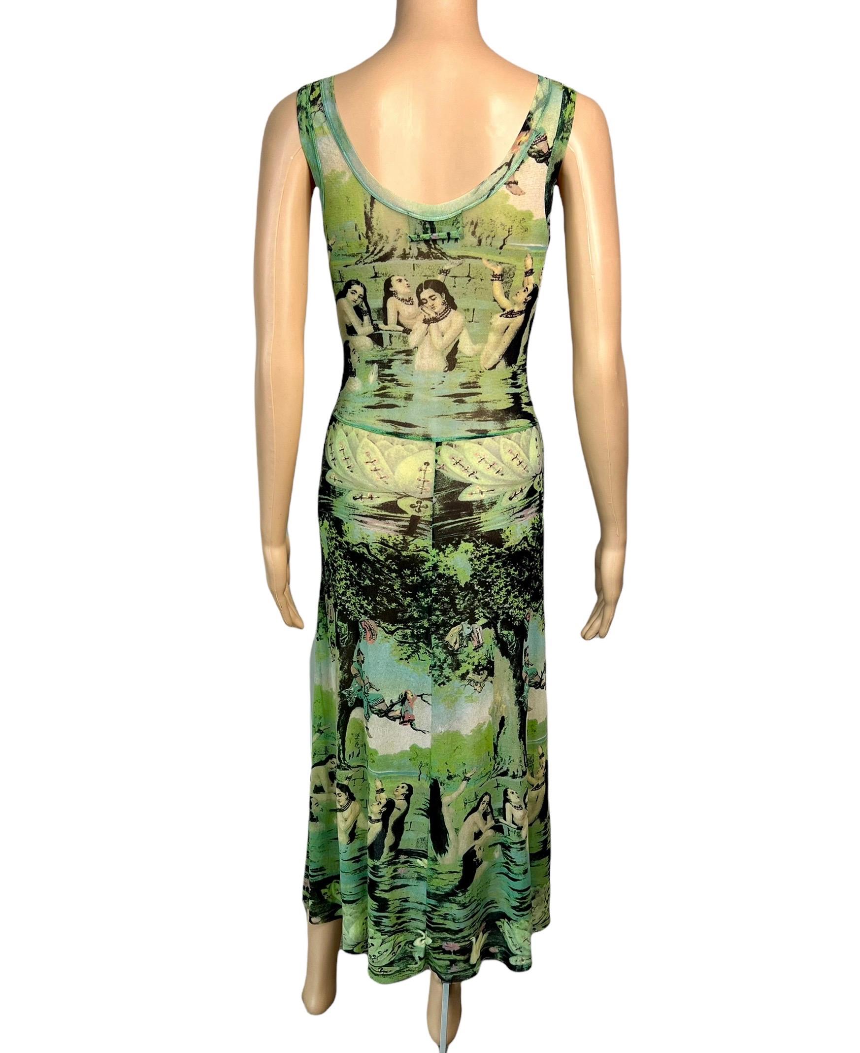  Jean Paul Gaultier S/S 1998 Hommage à Frida Kahlo - Robe en maille imprimée de bain orientale Unisexe 