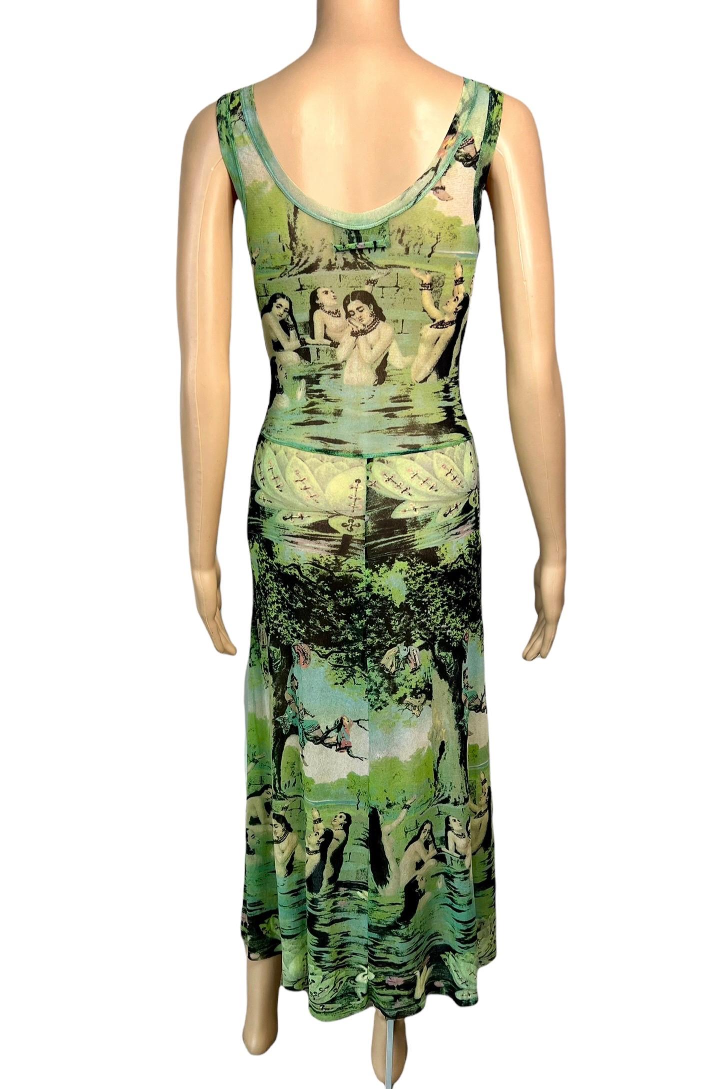 Jean Paul Gaultier S/S 1998 Hommage à Frida Kahlo - Robe en maille imprimée de bain orientale 1