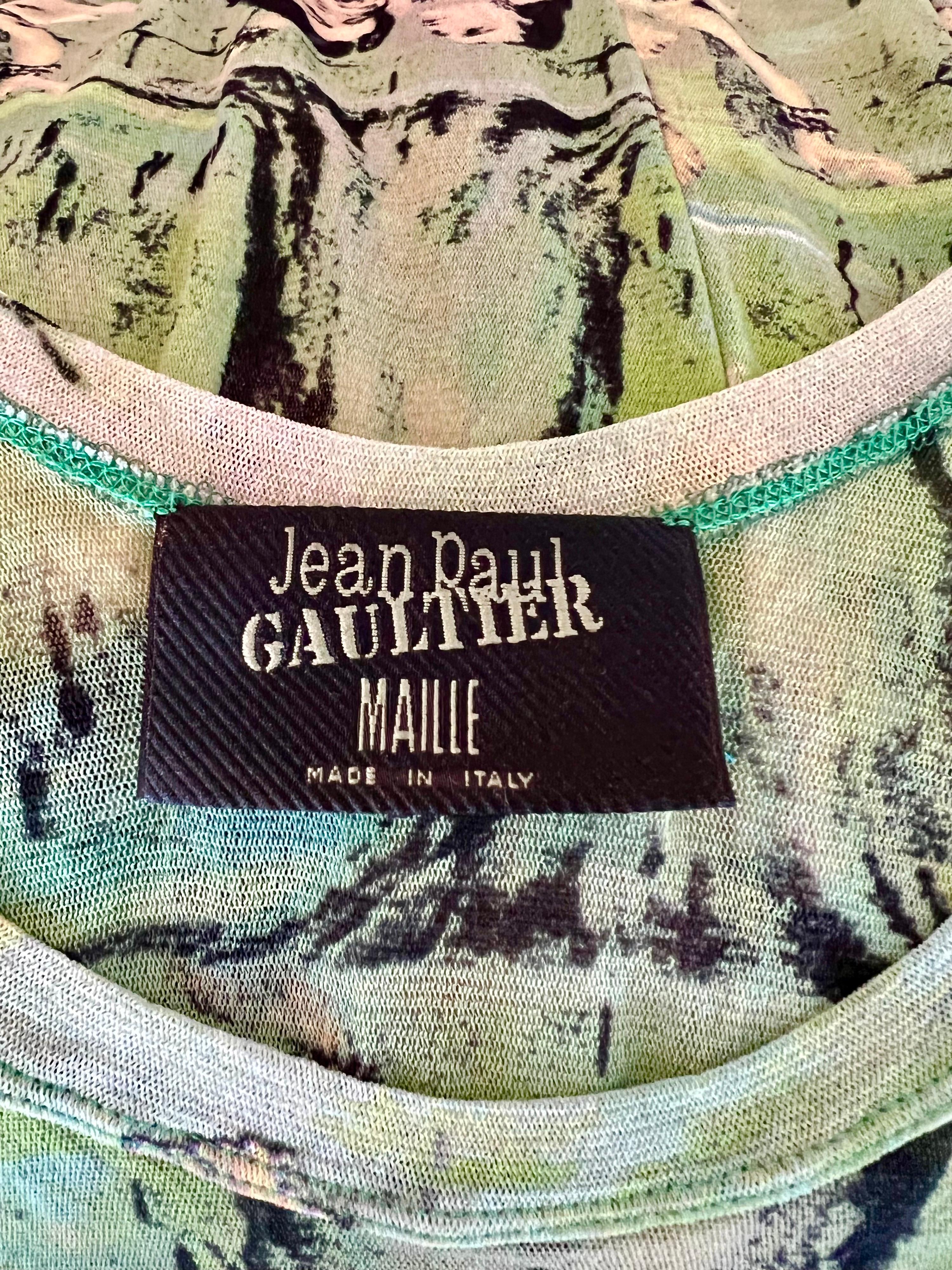 Jean Paul Gaultier S/S 1998 Hommage à Frida Kahlo - Robe en maille imprimée de bain orientale 2