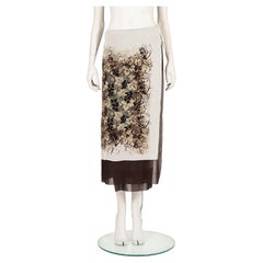Jean Paul Gaultier S/S 1999 grey/brown grape print sarong skirt