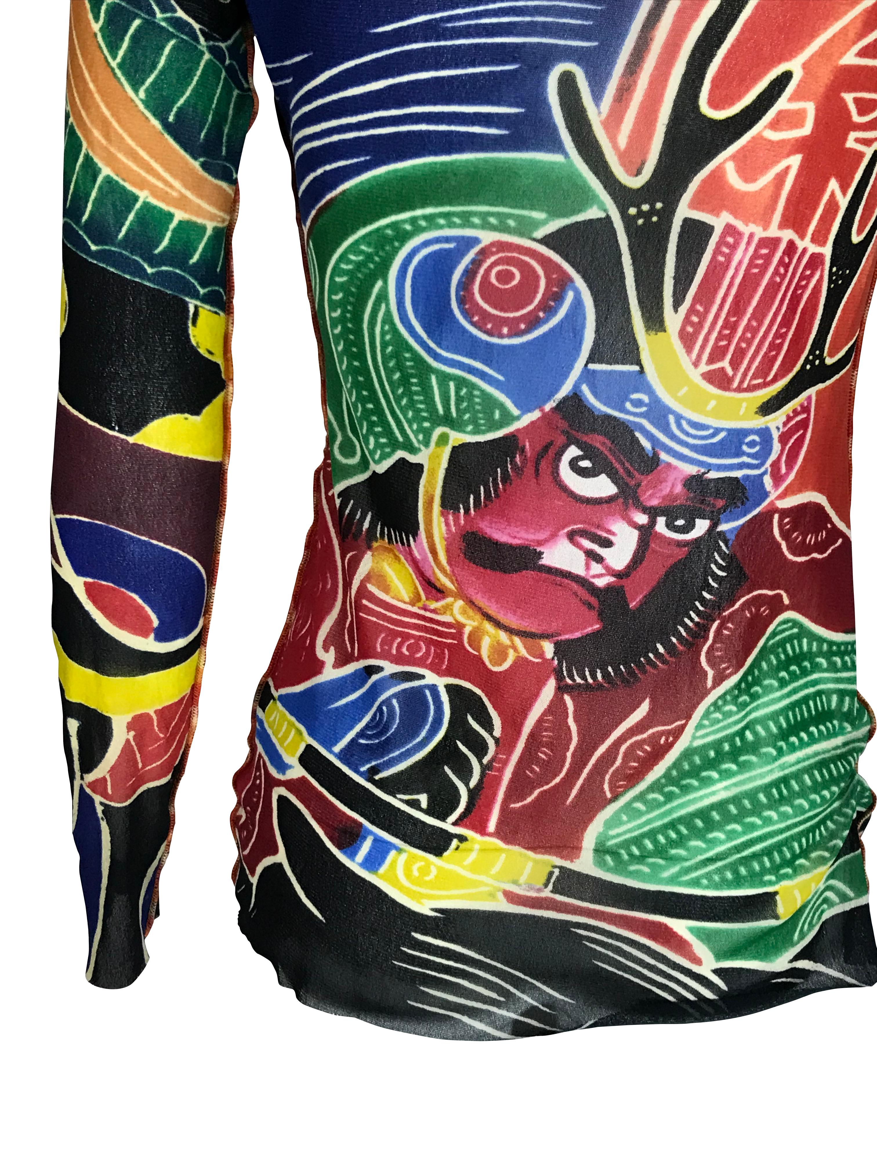 JEAN PAUL GAULTIER S/s 1999 Japanese Kabuki Samurai Mesh Set en vente 7