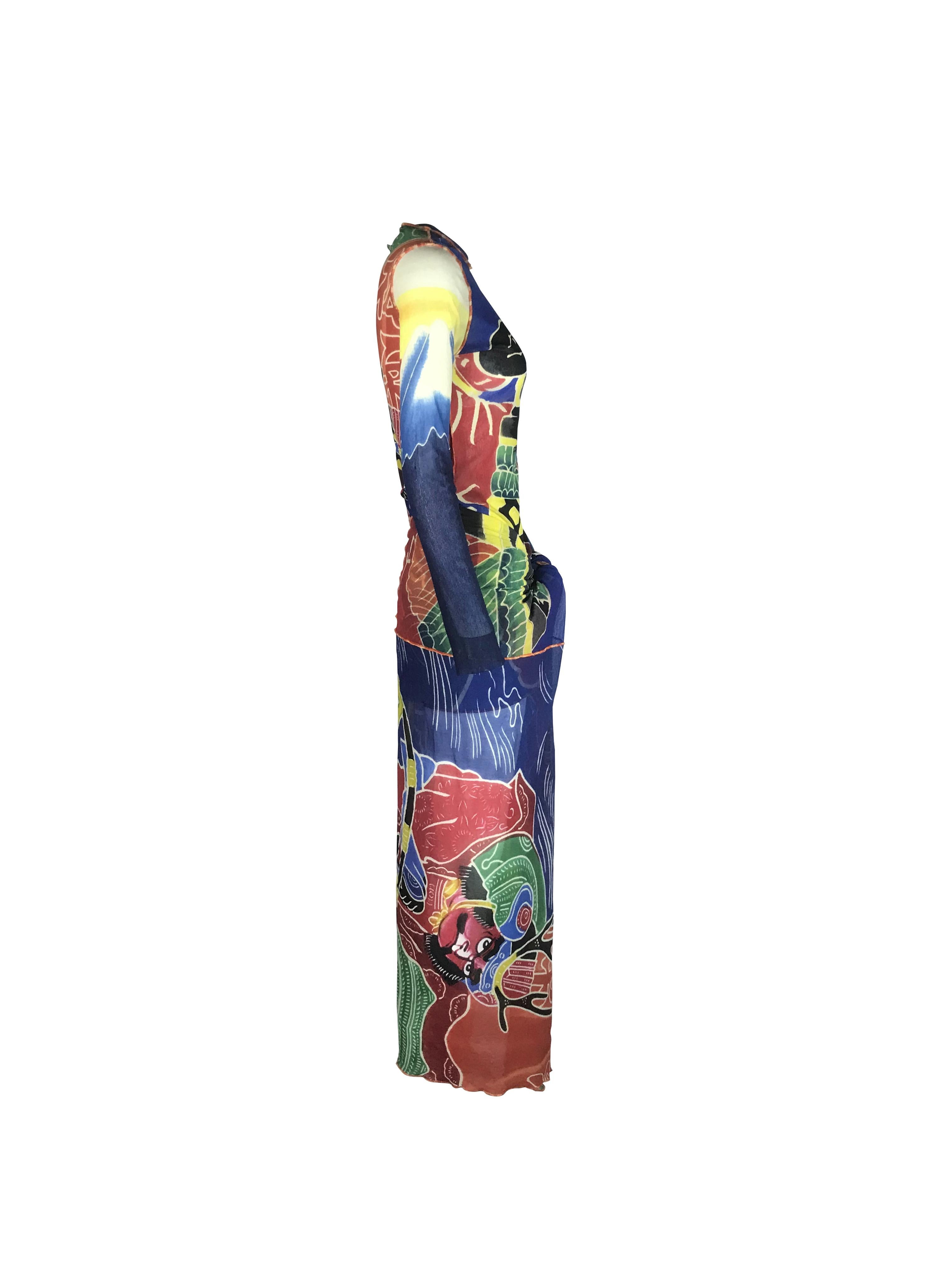 JEAN PAUL GAULTIER S/s 1999 Japanese Kabuki Samurai Mesh Set en vente 1