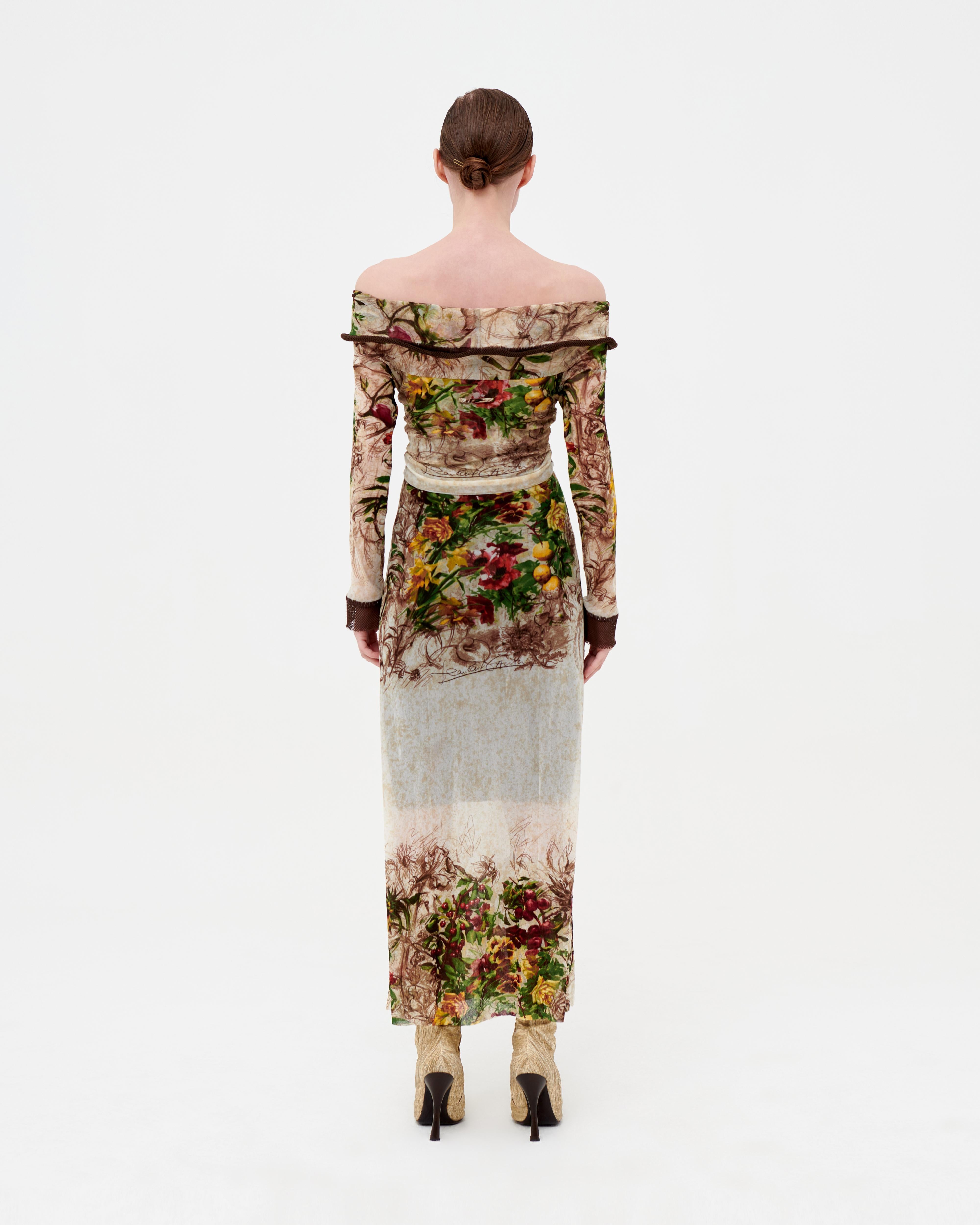 Jean Paul Gaultier S/S 1999 runway floral dress In Excellent Condition For Sale In Rome, IT