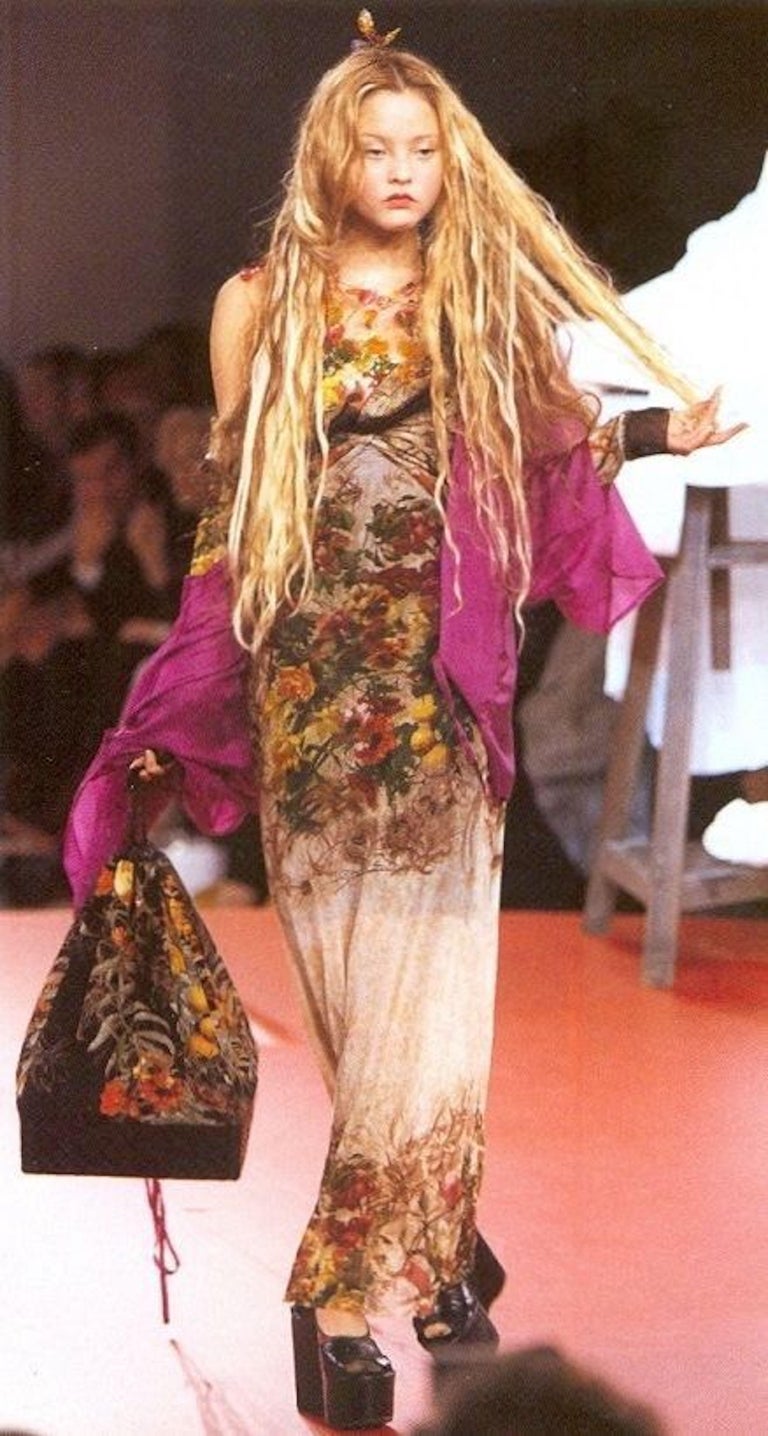 Jean Paul Gaultier S/S 1999 runway floral dress For Sale at 1stDibs