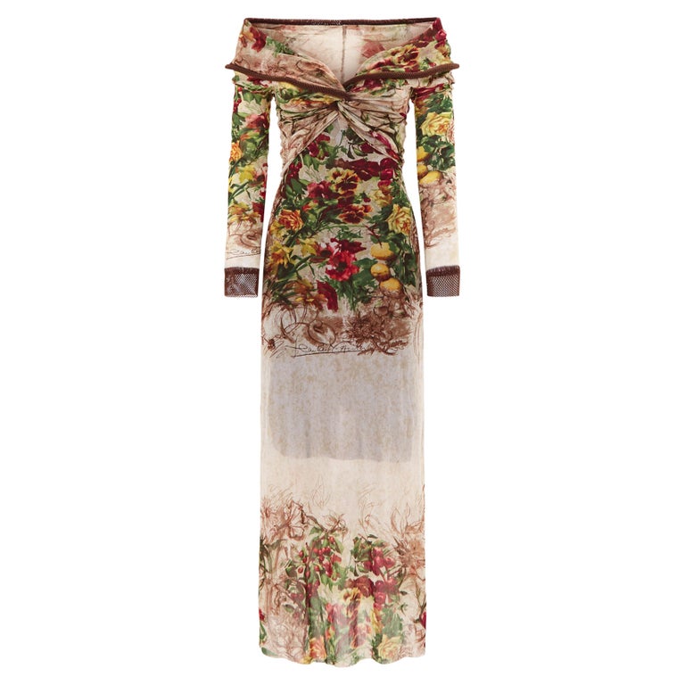 Jean Paul Gaultier S/S 1999 runway floral dress For Sale at 1stDibs