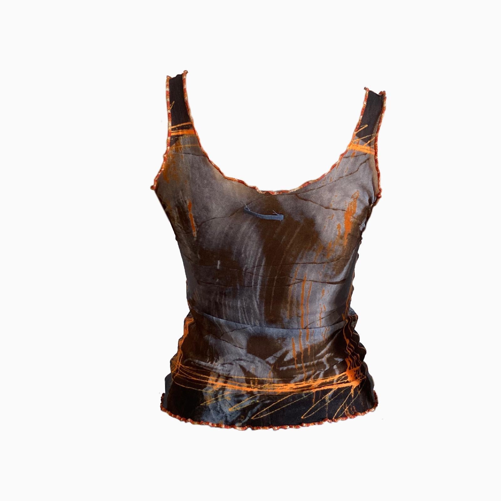 Jean Paul Gaultier Mesh-Tanktop mit dem ikonischen 