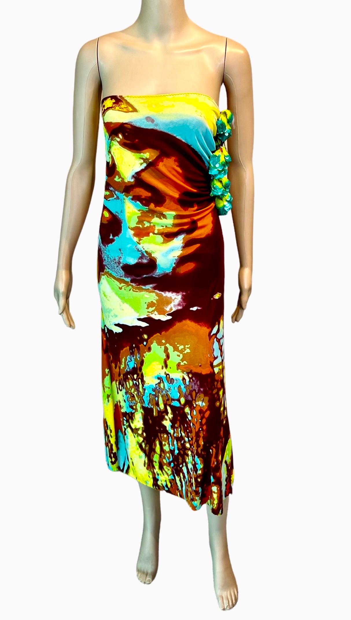 Jean Paul Gaultier S/S 2000 Embellished Psychedelic Print Maxi Skirt Dress  For Sale 1