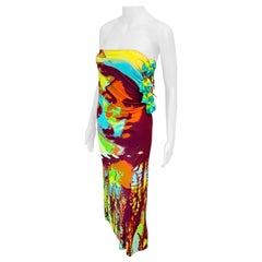 Jean Paul Gaultier S/S 2000 Embellished Psychedelic Print Maxi Skirt Dress