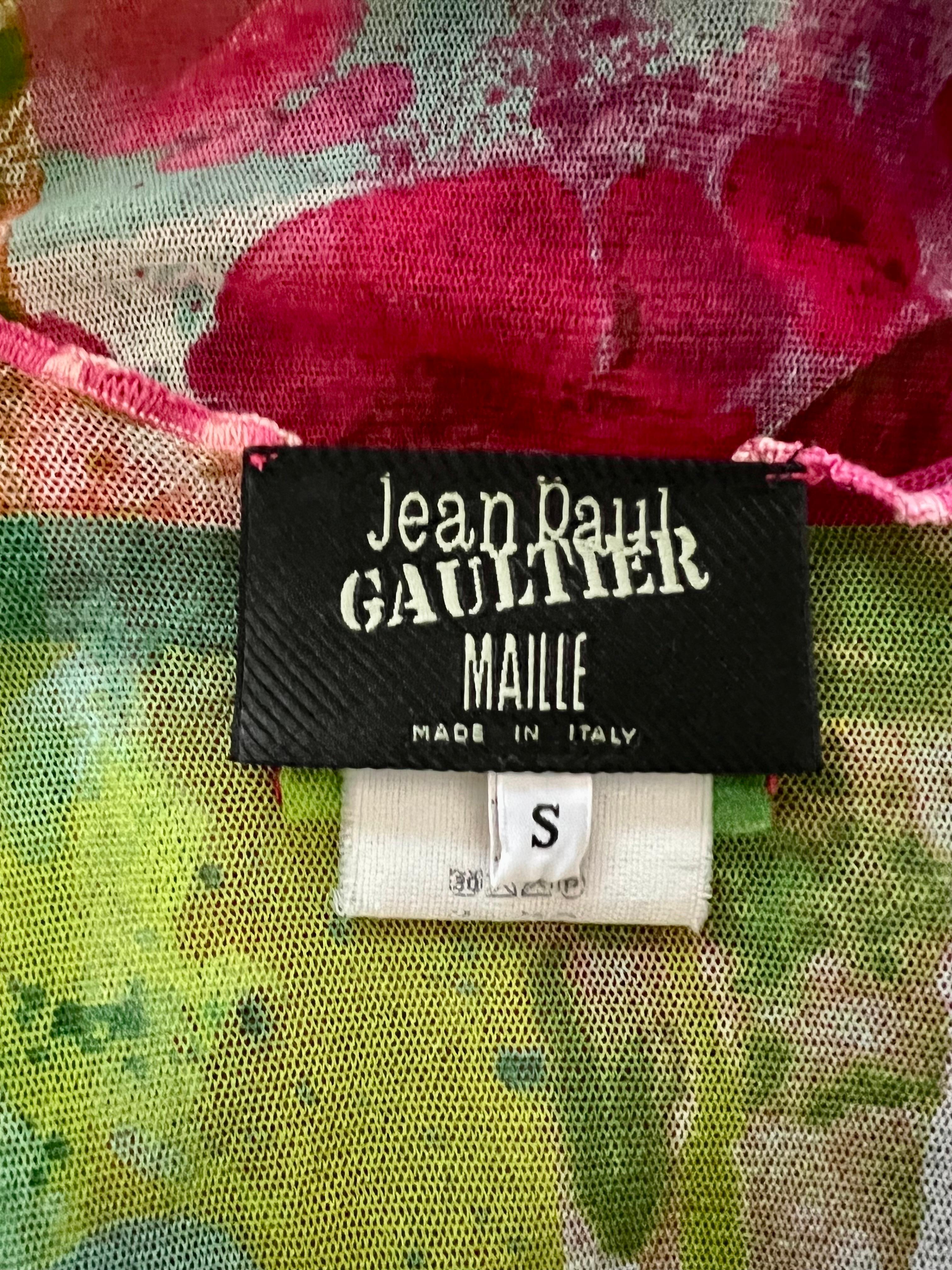 Jean Paul Gaultier F/S 2000 Psychedelic Bacteria Print Transparentes Mesh-Bodycon-Kleid mit Bacteria-Druck im Angebot 2