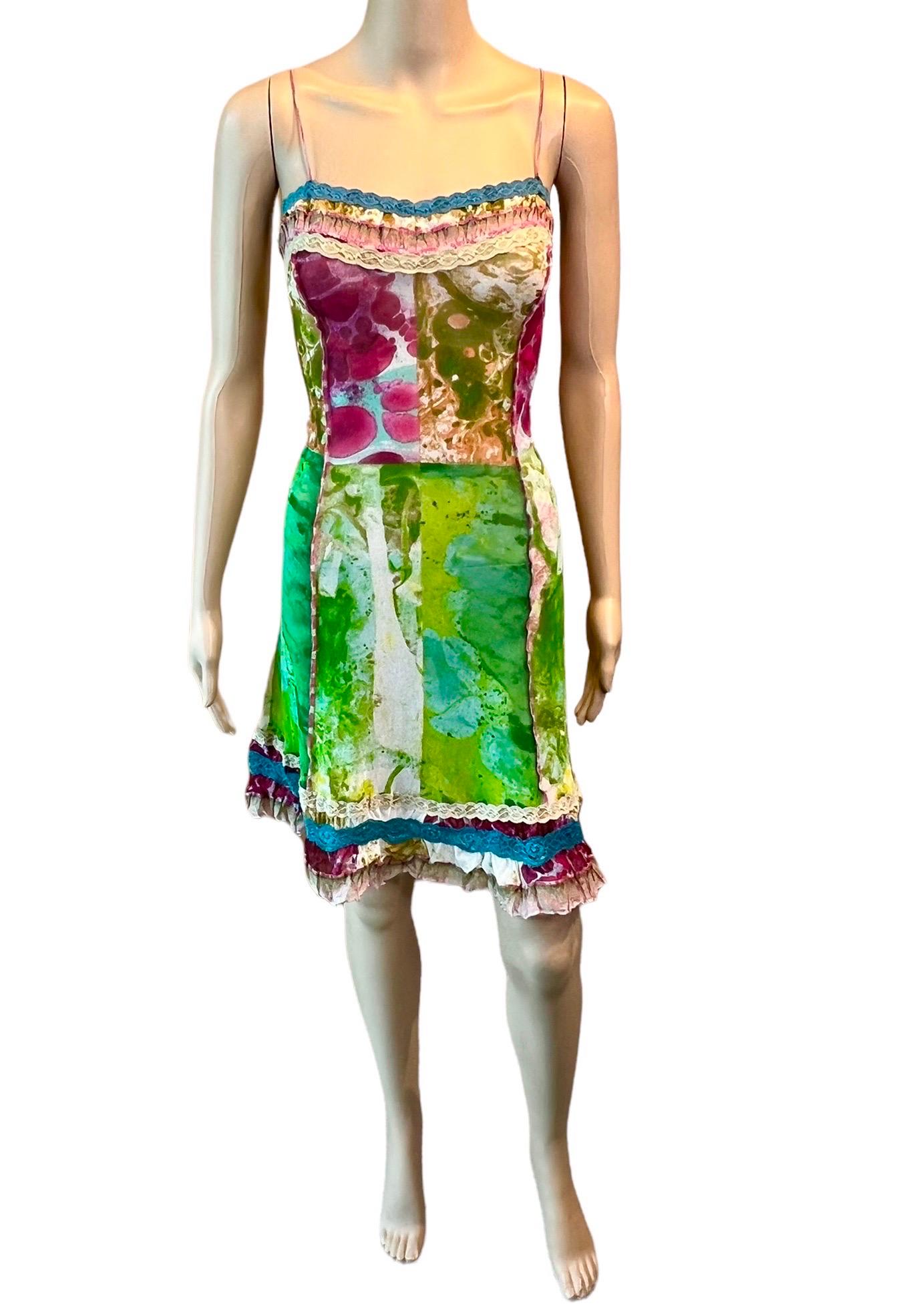 Jean Paul Gaultier S/S 2000 Psychedelic Bacteria Print Sheer Mesh Mini Dress  For Sale 5