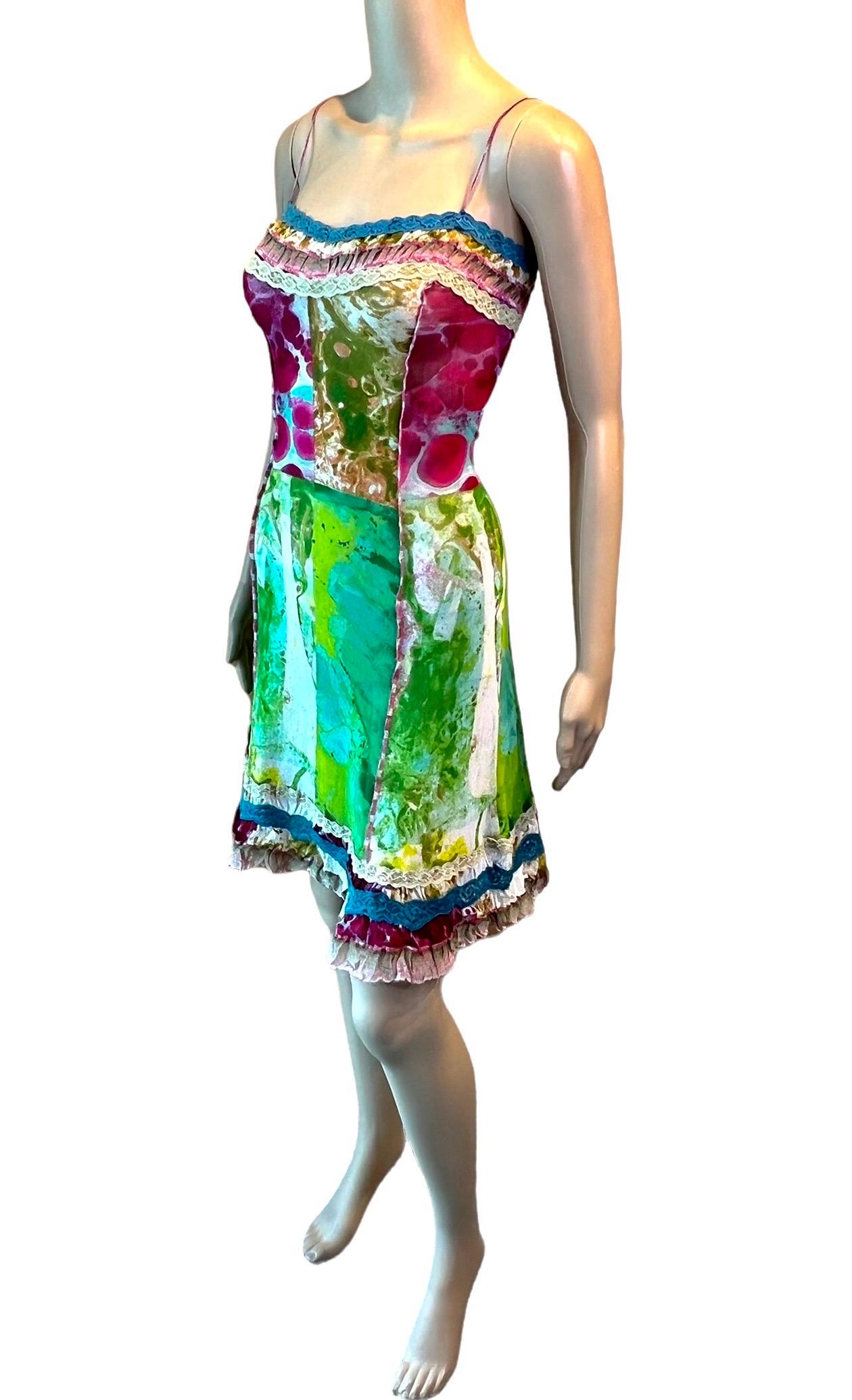 Jean Paul Gaultier S/S 2000 Psychedelic Bacteria Print Sheer Mesh Mini Dress  For Sale 6