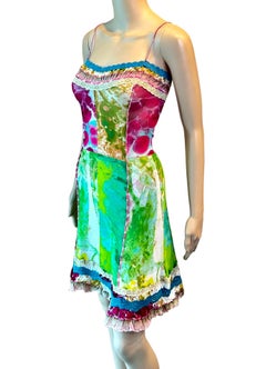 Jean Paul Gaultier S/S 2000 Psychedelic Bacteria Print Sheer Mesh Mini Dress
