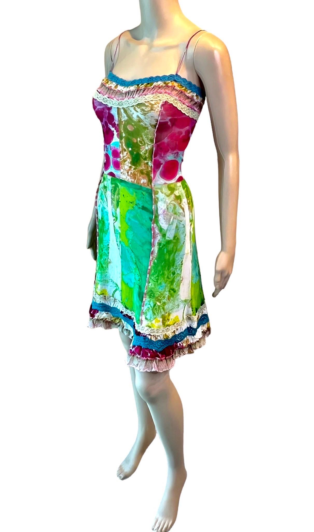 Jean Paul Gaultier S/S 2000 Psychedelic Bacteria Print Sheer Mesh Mini Dress  For Sale 1
