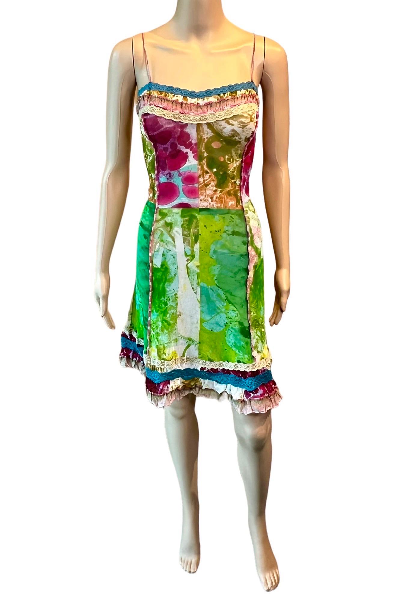 Jean Paul Gaultier S/S 2000 Psychedelic Bacteria Print Sheer Mesh Mini Dress  For Sale 3