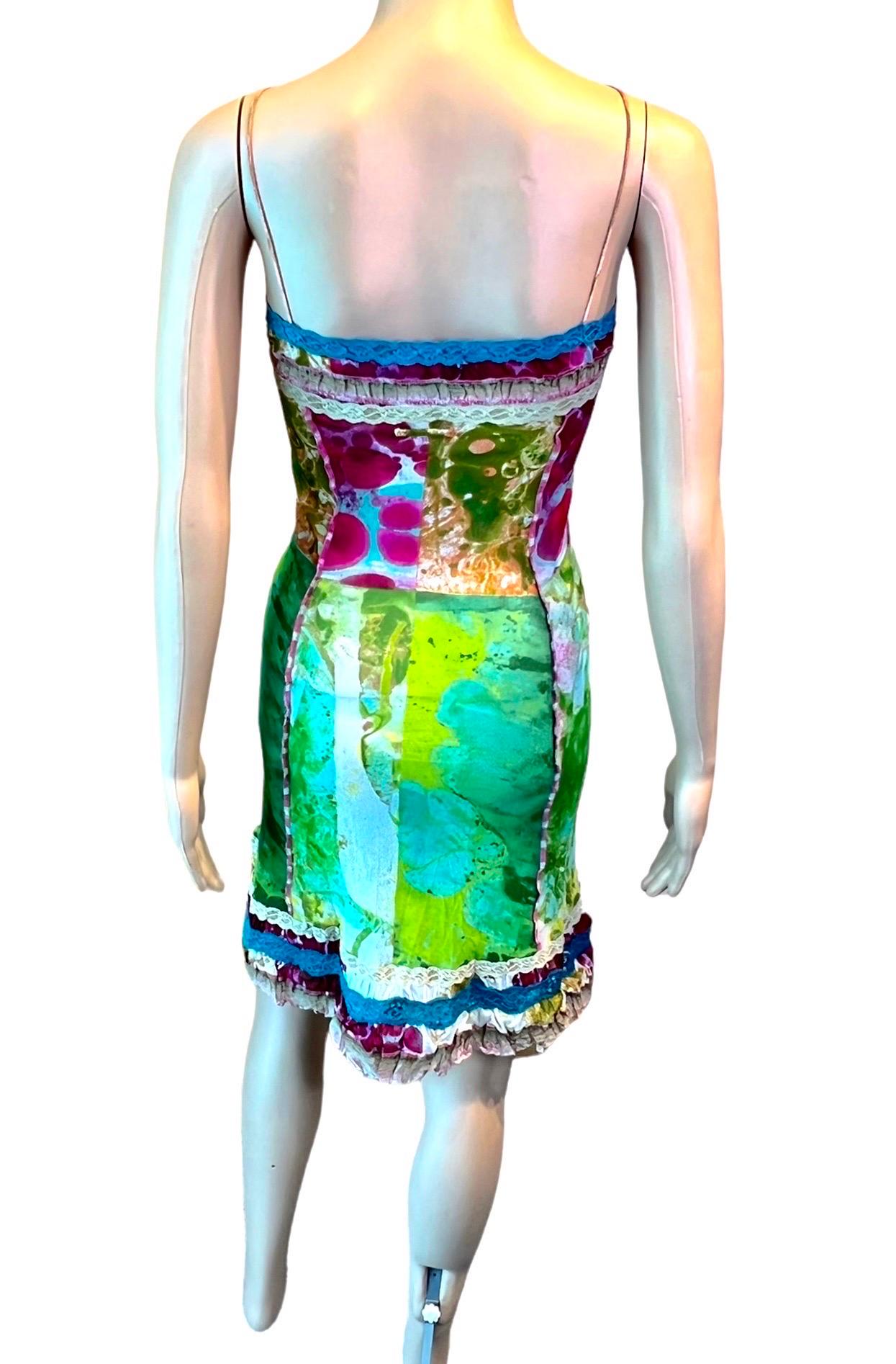 Jean Paul Gaultier S/S 2000 Psychedelic Bacteria Print Sheer Mesh Mini Dress  For Sale 4