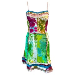 Jean Paul Gaultier S/S 2000 Psychedelic Bacteria Print Sheer Mesh Mini Dress