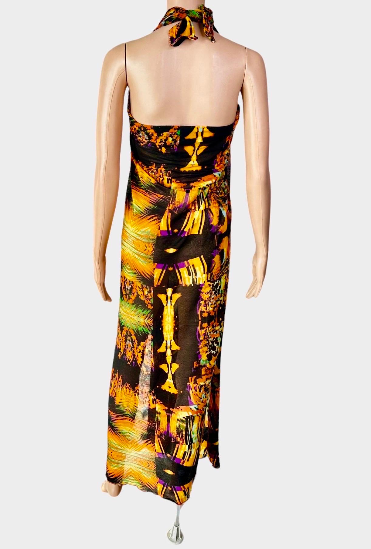 Jean Paul Gaultier S/S 2000 Psychedelic Print Mesh Wrap Dress Scarf Sarong Pareo 7