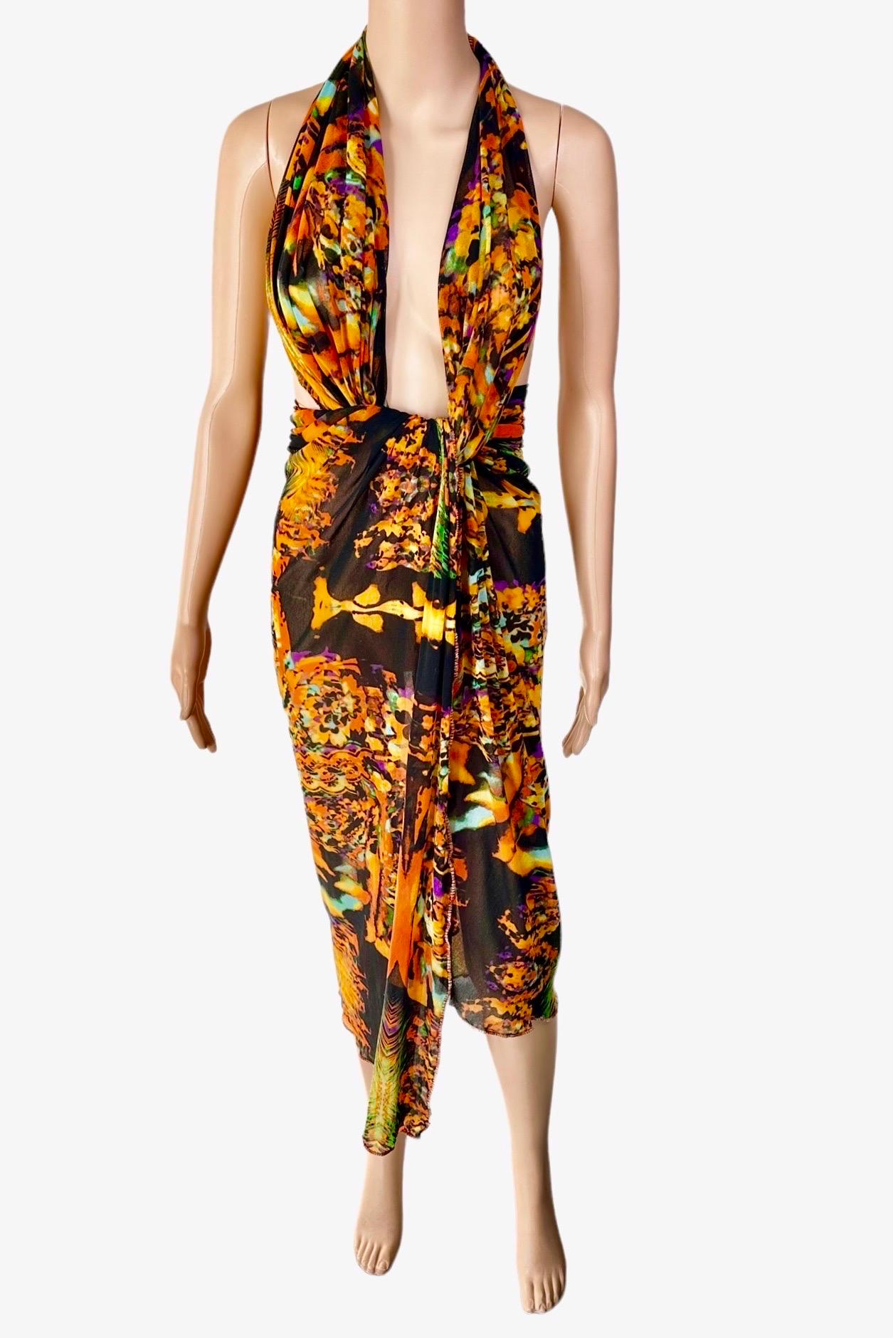 Jean Paul Gaultier S/S 2000 Psychedelic Print Mesh Wrap Dress Scarf Sarong Pareo

Please note this pareo is very versatile and can be styled multiple ways based on preference as seen in photos.

