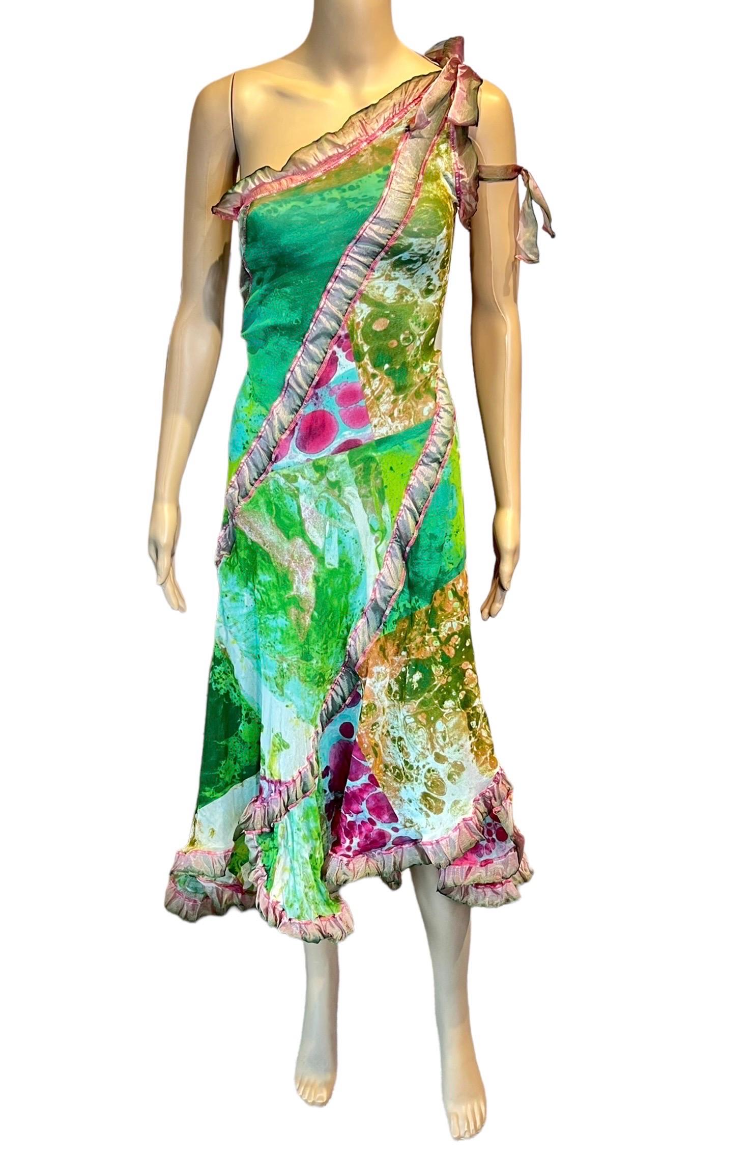 Jean Paul Gaultier S/S 2000 Runway Psychedelic Bacteria Print Maxi Dress 3