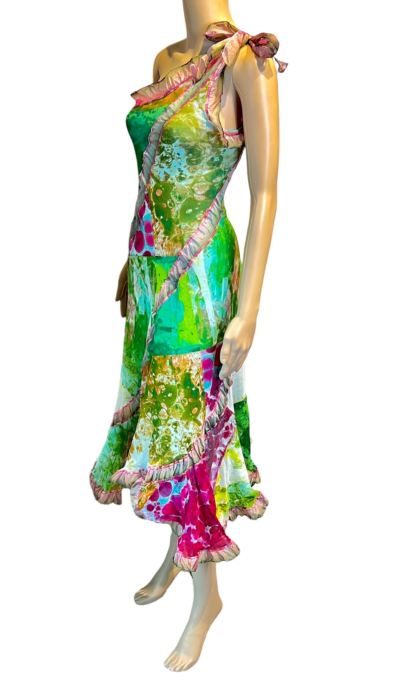 Jean Paul Gaultier S/S 2000 Runway Psychedelic Bacteria Print Maxi Dress  In Good Condition In Naples, FL