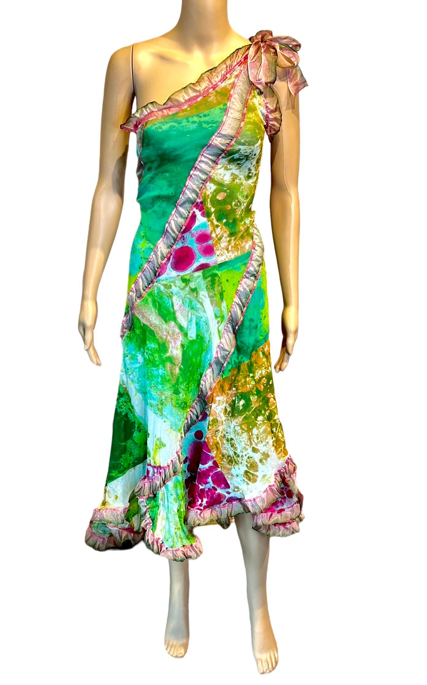 Jean Paul Gaultier S/S 2000 Runway Psychedelic Bacteria Print Maxi Dress 1