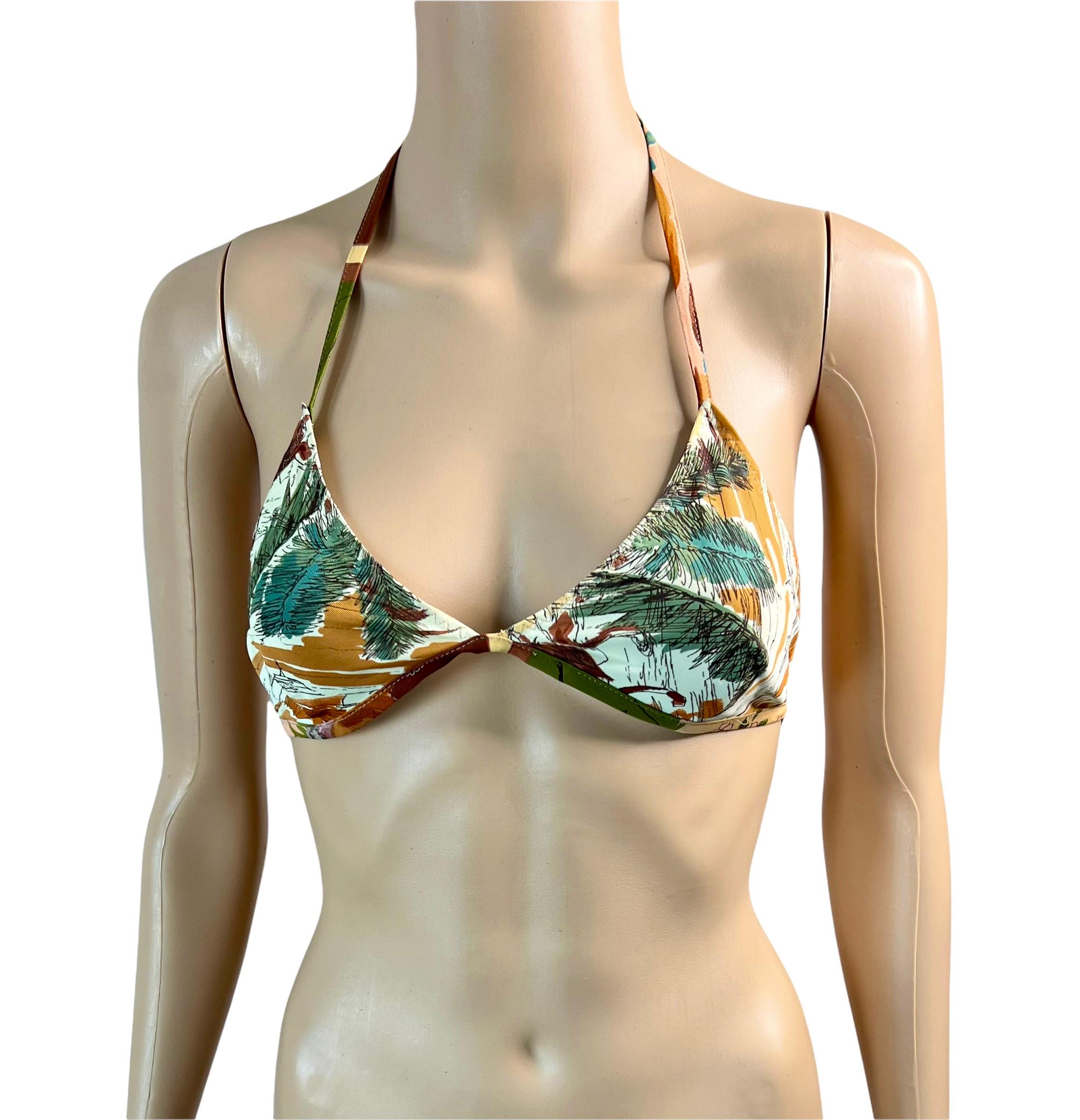Jean Paul Gaultier S/S 2001 Abstract Floral Print Bra and Maxi Dress 2 Piece Set 2