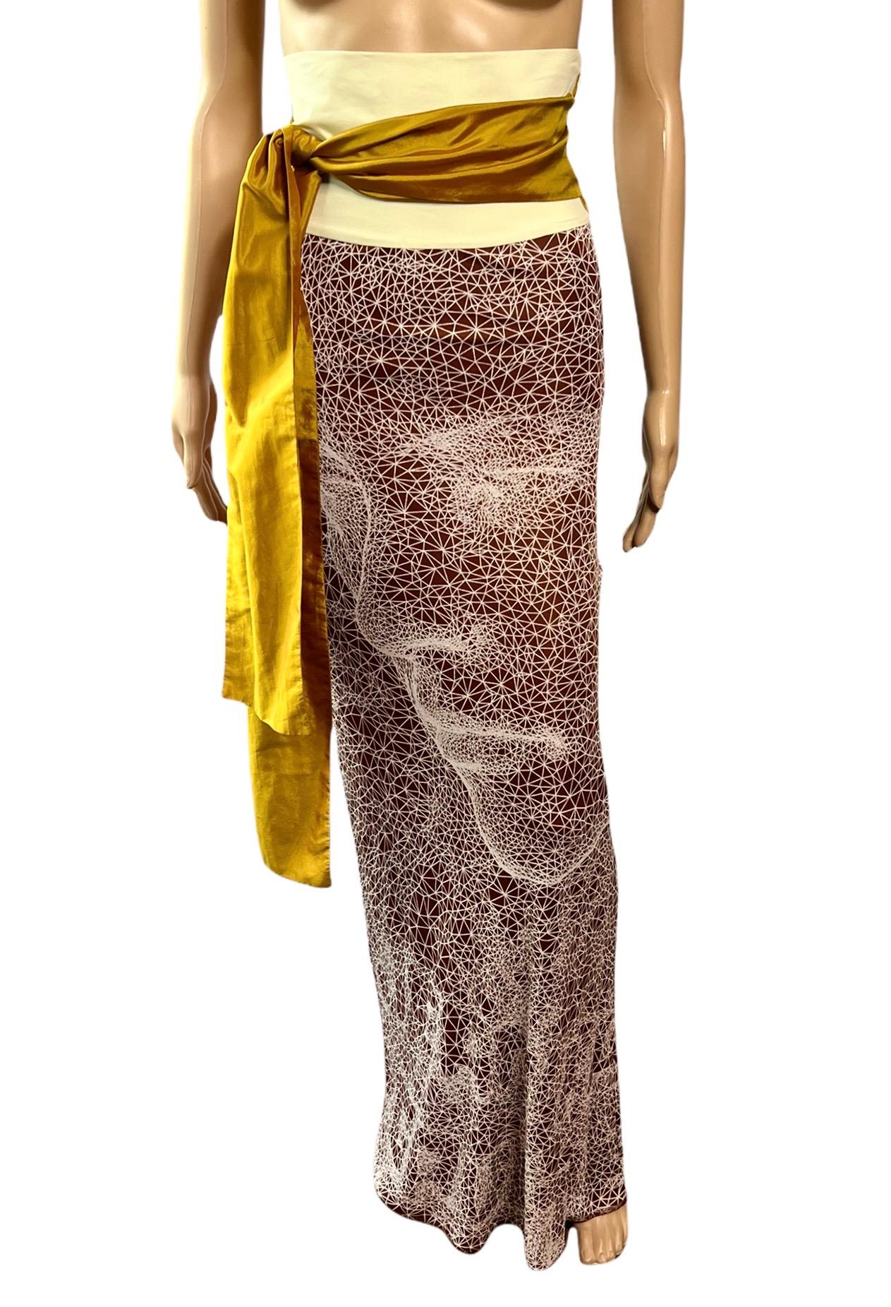 Jean Paul Gaultier S/S 2001 Maxi Vestido Estampado Ilusión Óptica Cara Constelación 5