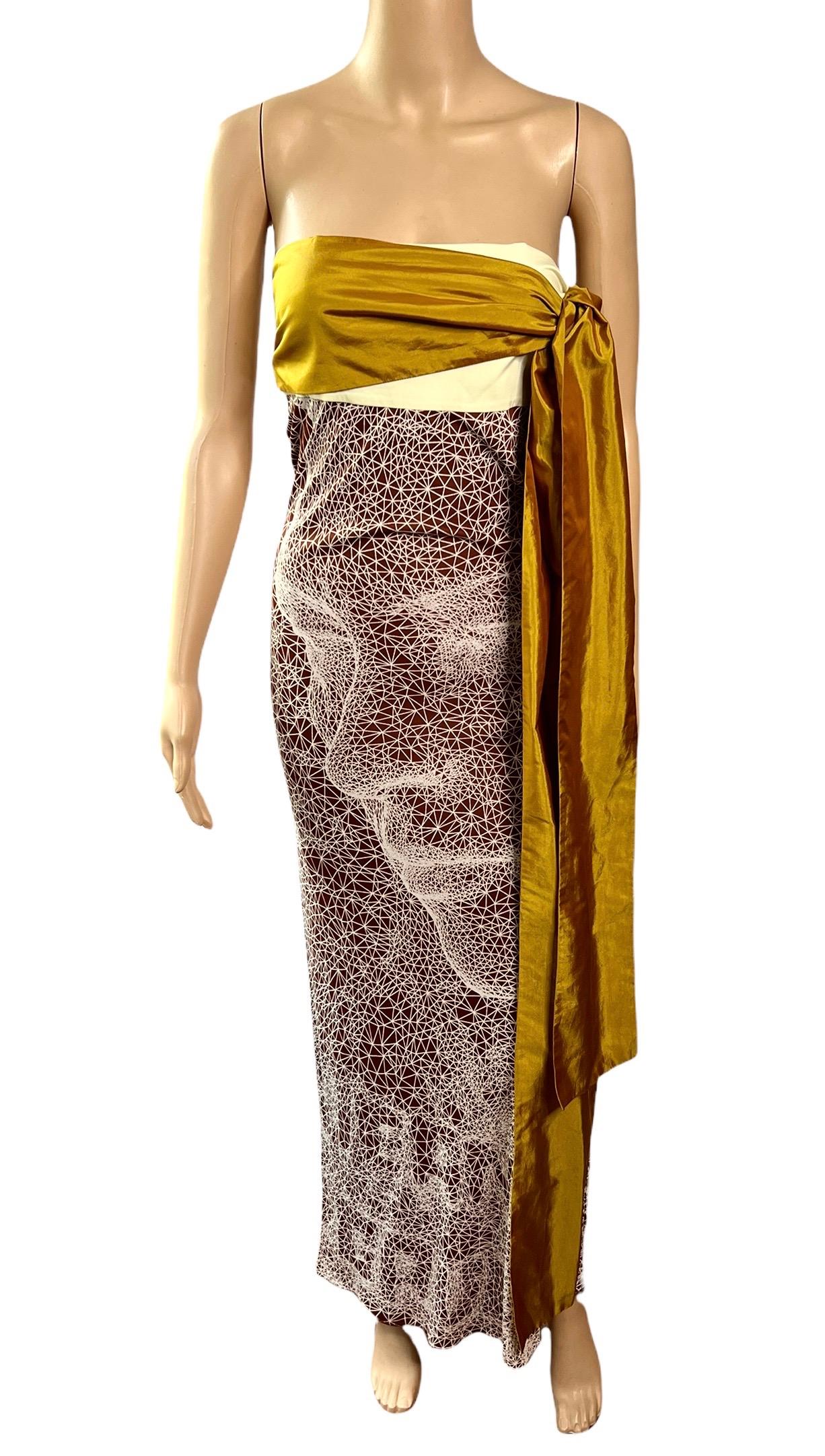 Jean Paul Gaultier S/S 2001 Maxi Vestido Estampado Ilusión Óptica Cara Constelación 4