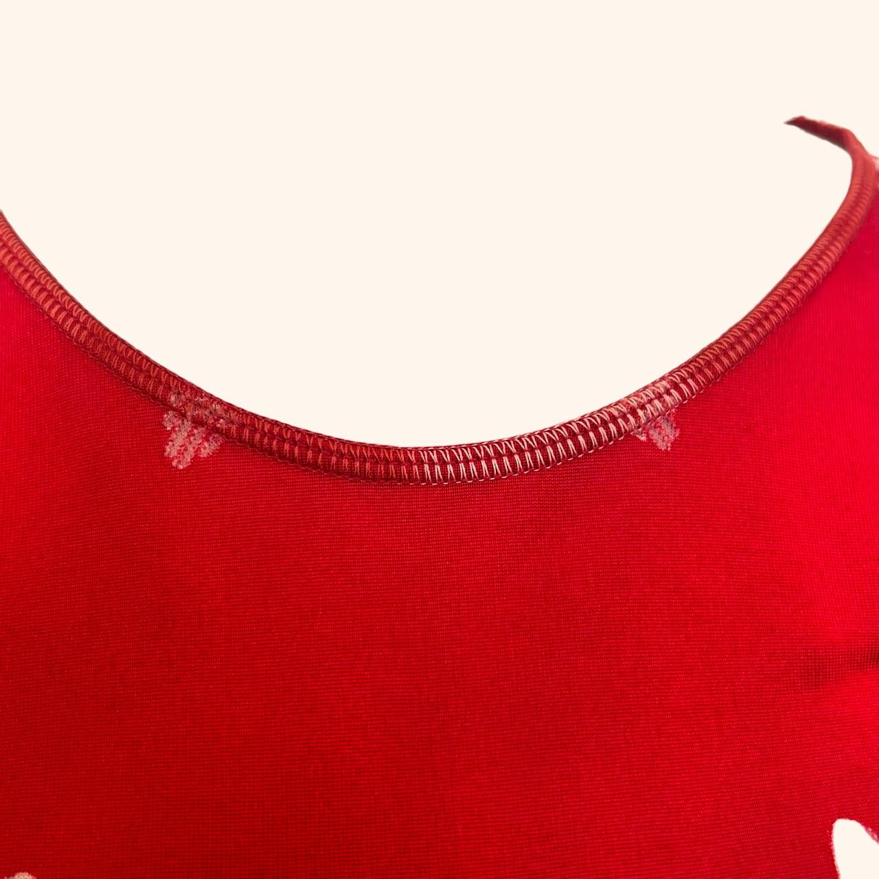 Jean Paul Gaultier S/S 2001 Rotes Jugendstil-Tankkleid mit durchsichtigem Ausschnitt Damen im Angebot