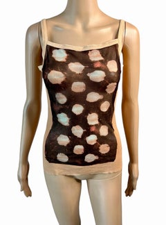 Jean Paul Gaultier S/S 2001 Sheer Abstract Polka Dot Print Mesh Top