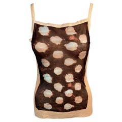 Jean Paul Gaultier S/S 2001 Sheer Abstract Polka Dot Print Mesh Top
