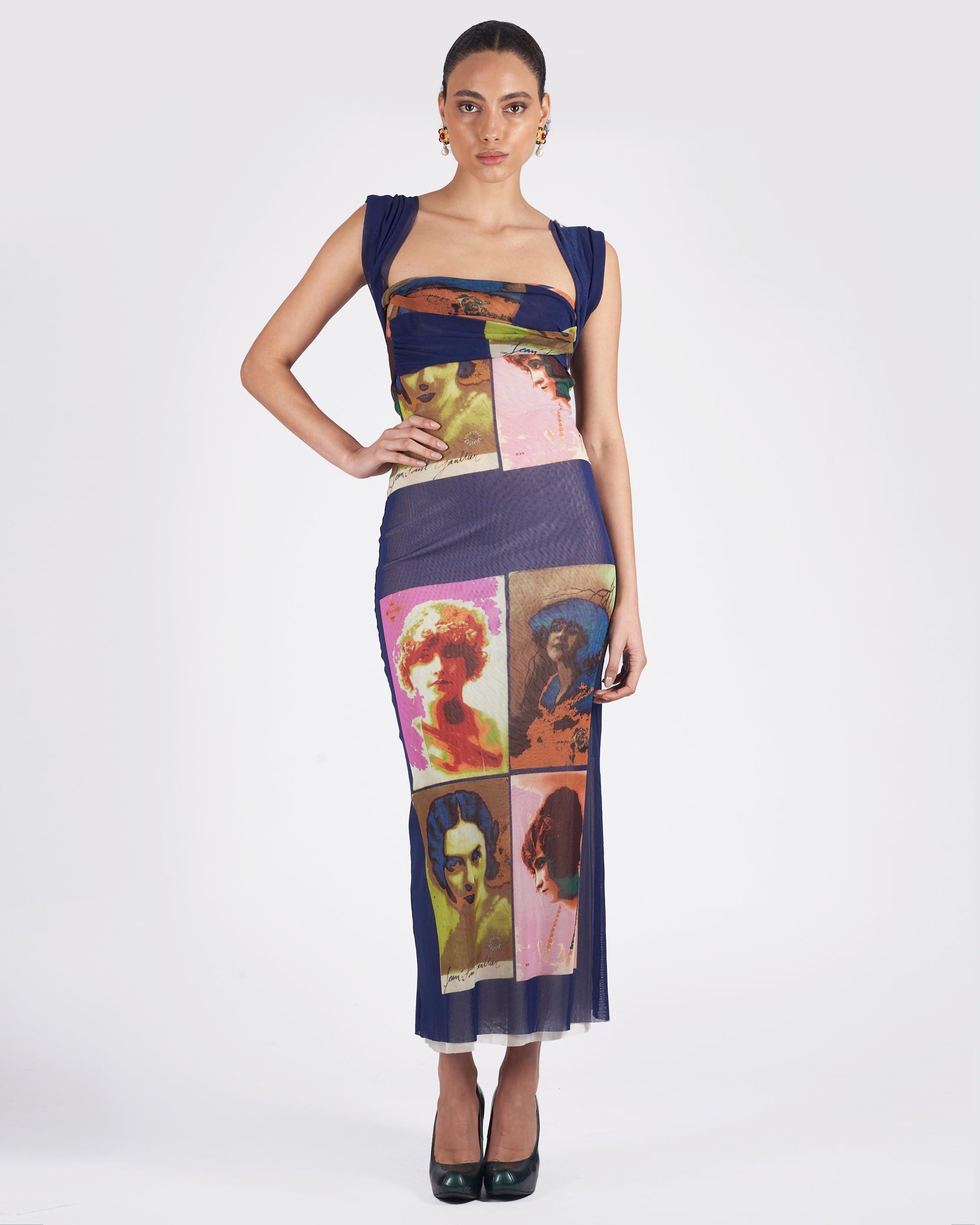 Jean Paul Gaultier  Vestido Retrato S/S 2002 Marrón en venta