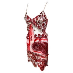 Jean Paul Gaultier S/S 2003 Embellished Laser Cut Fringe Charms Chain Mini Dress