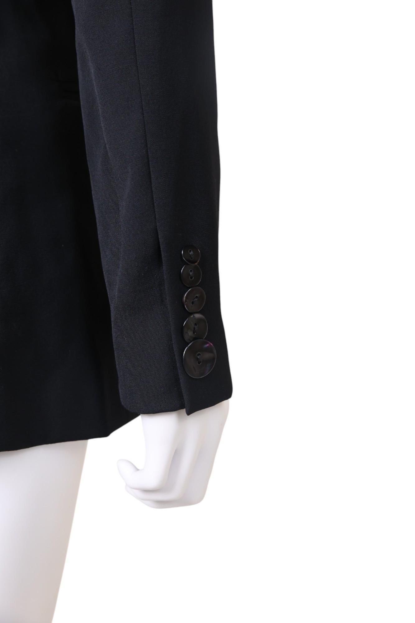 Jean Paul Gaultier S/S 2003 Haute Couture Blazer aus schwarzer Wolle mit Perlmuttknöpfen im Angebot 5