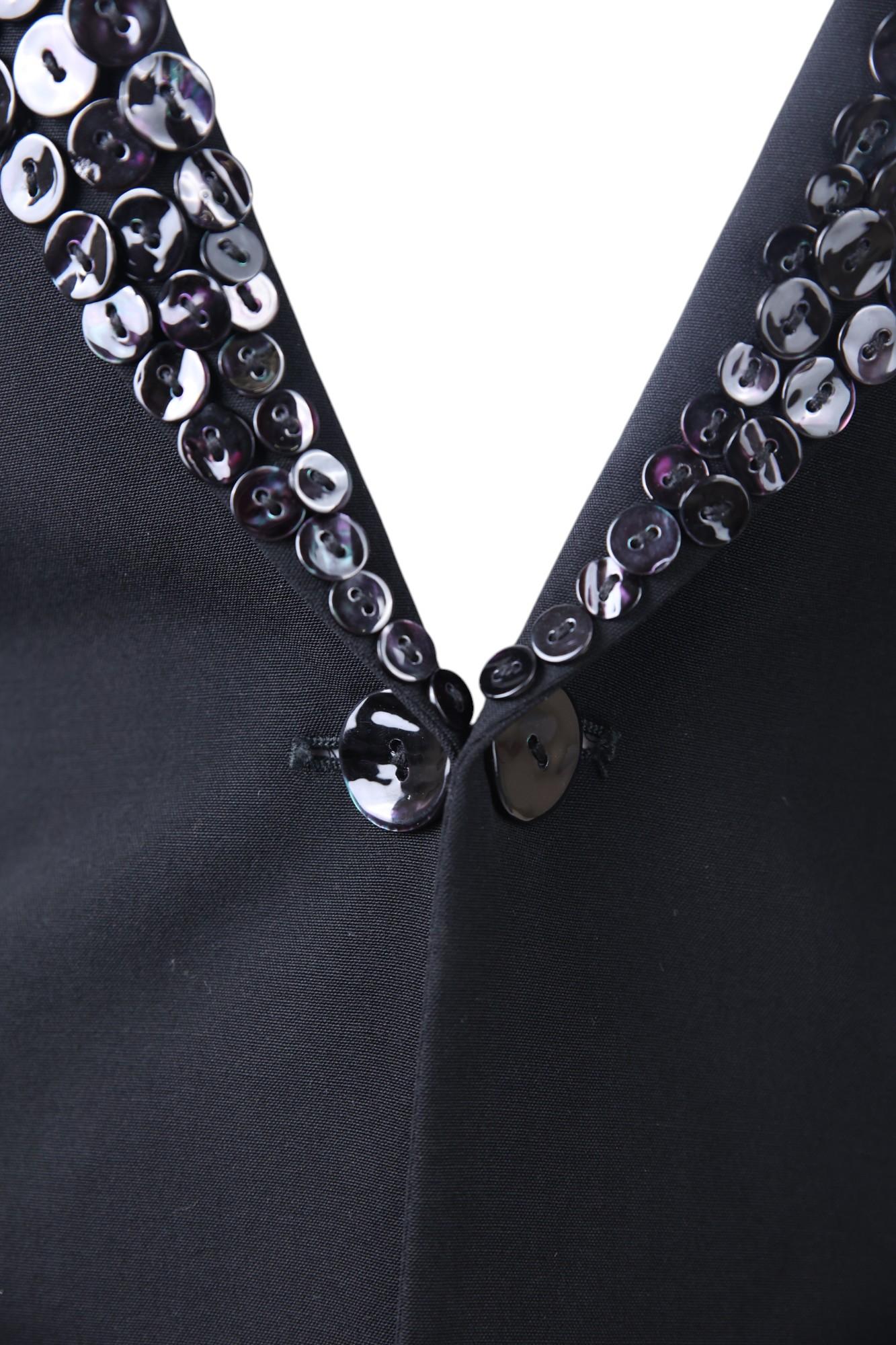 Jean Paul Gaultier S/S 2003 Haute Couture Blazer aus schwarzer Wolle mit Perlmuttknöpfen im Angebot 4