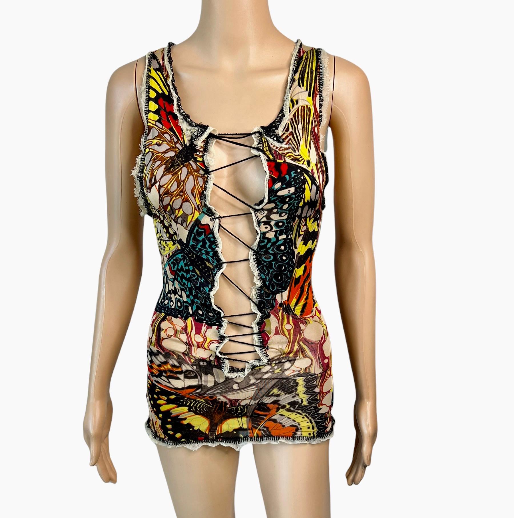 jean paul gaultier lace up top