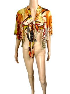 Jean Paul Gaultier S/S 2005 Abstract Salvador Dali Print Wrap Crop Top