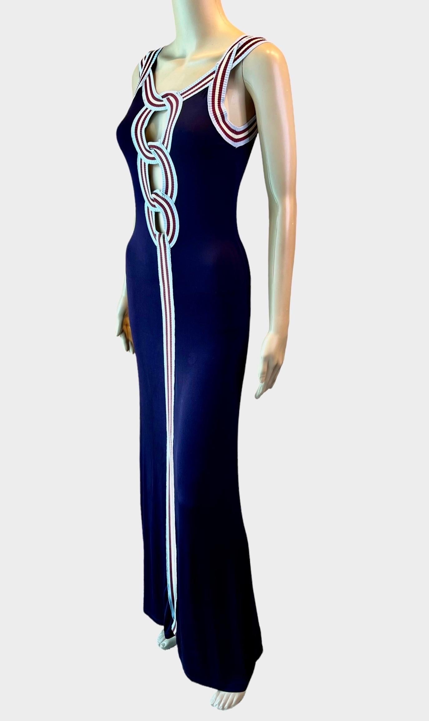 Jean Paul Gaultier S/S 2007 Cutout Bodycon Maxi Dress For Sale 1