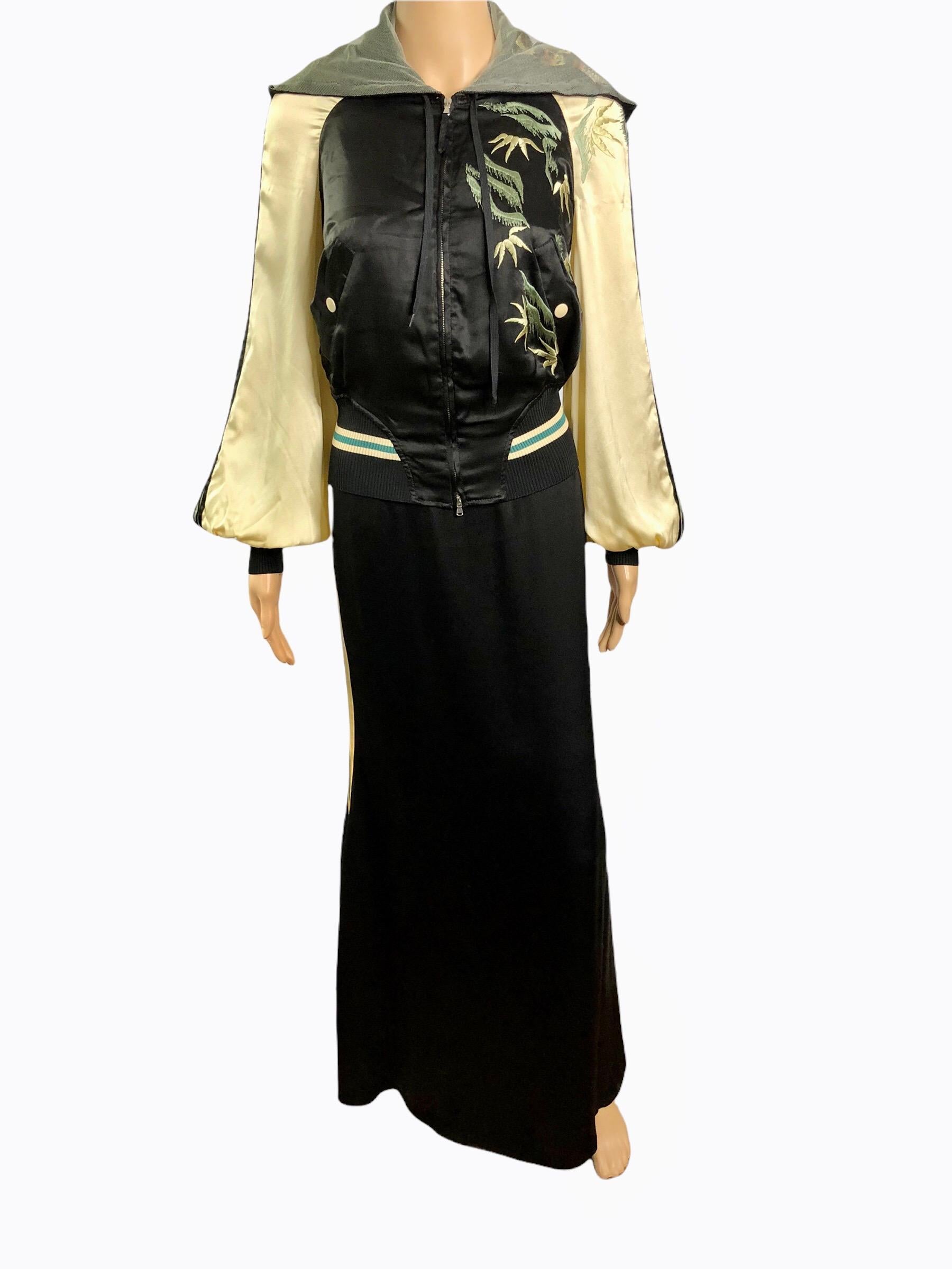 Jean Paul Gaultier S/S 2007 Runway Embroidered Silk Dress & Jacket 2 Piece Set  In Good Condition For Sale In Naples, FL