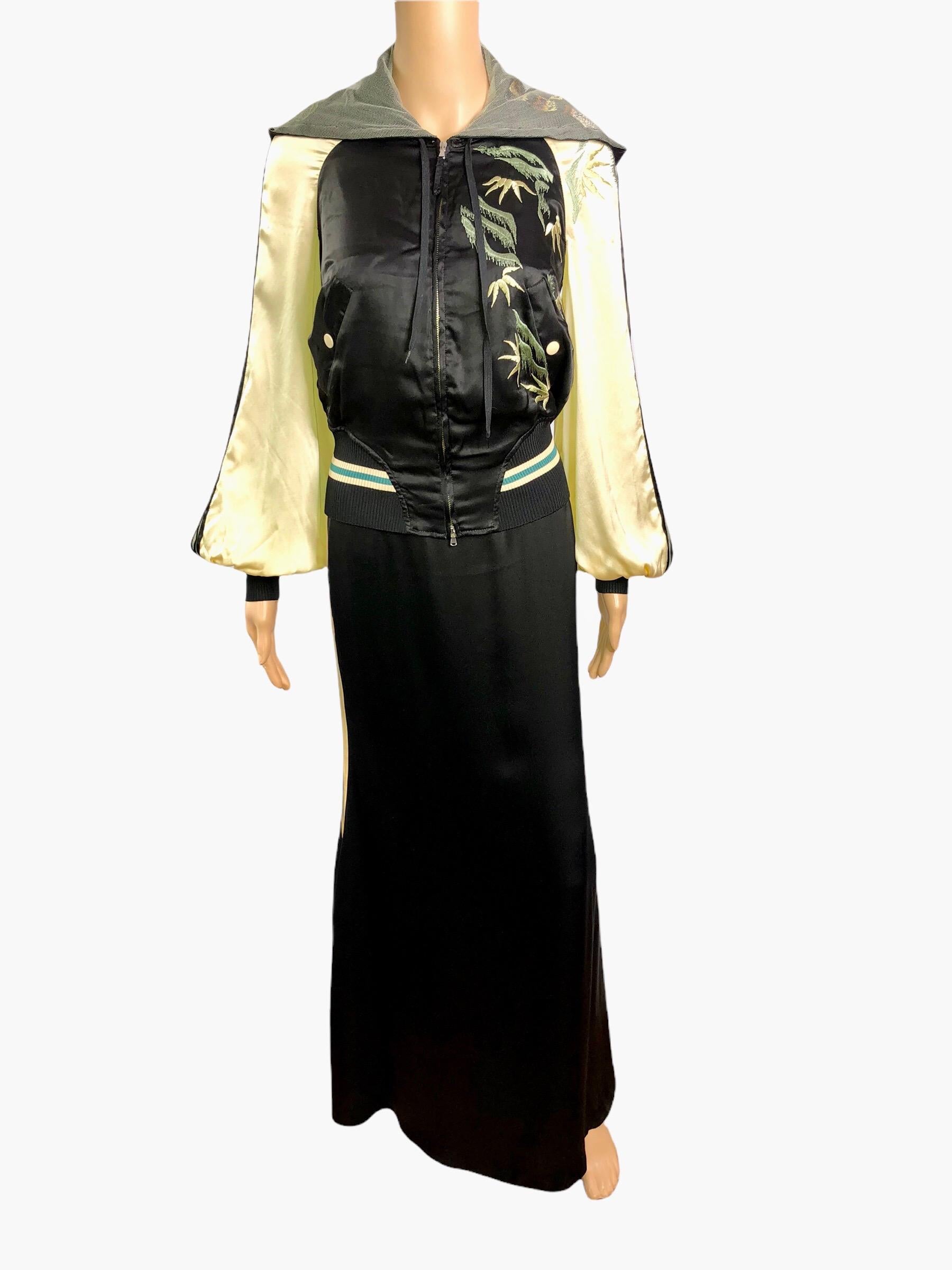 Women's or Men's Jean Paul Gaultier S/S 2007 Runway Embroidered Silk Dress & Jacket 2 Piece Set  For Sale